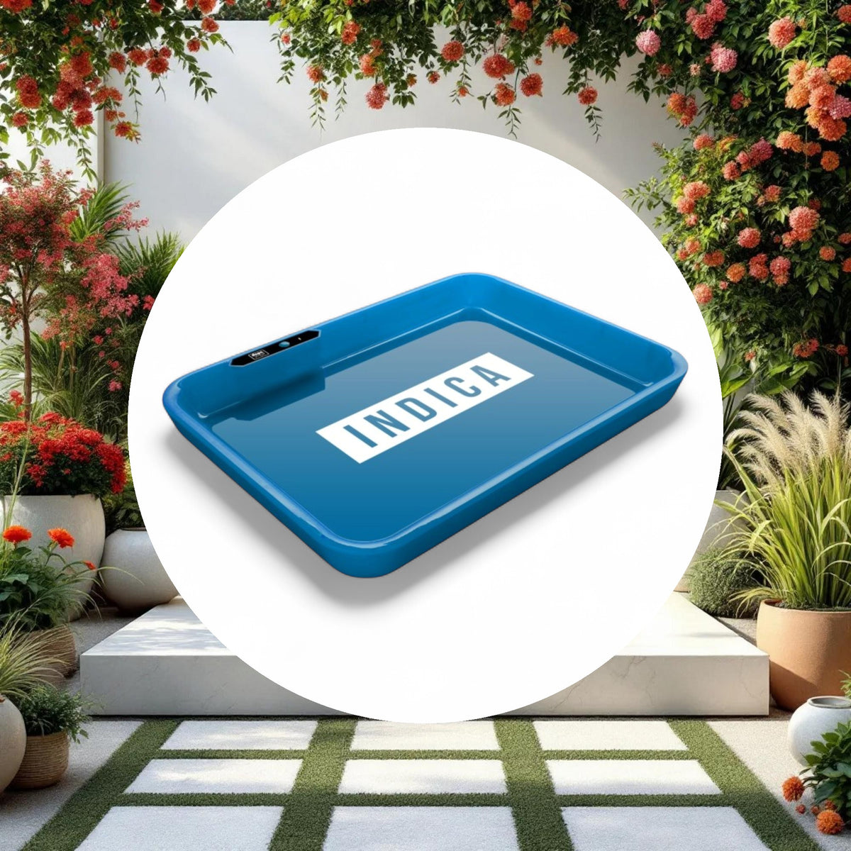 Dope Trays x Indica  - Blue background white logo - Image 2