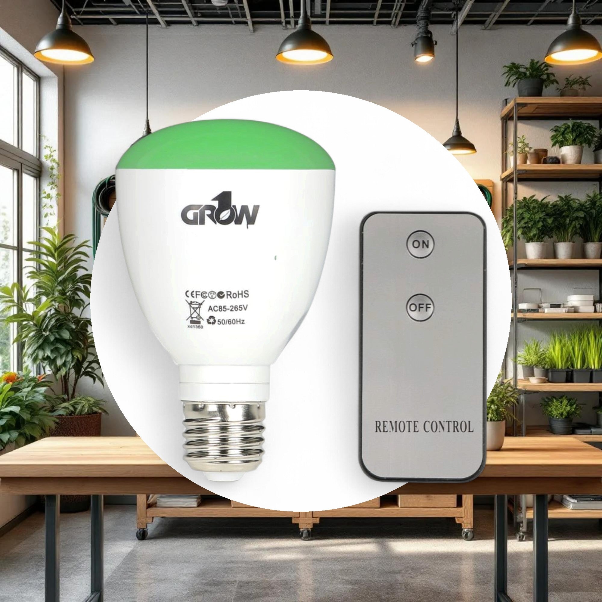 Grow1 Green LED Light Bulb w/ Remote - Image 3