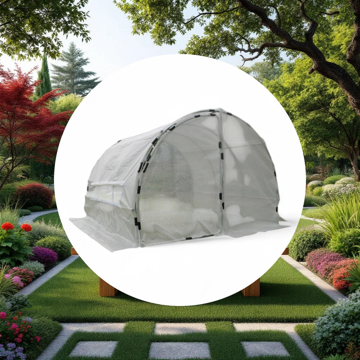 GROW1 Heavy-Duty Greenhouse Hoop House (10ft x 10ft x 6.5ft) - Image 4