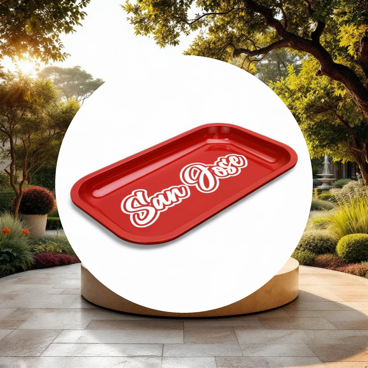 Med Dope Trays x San Jose – Red background white logo - Image 2