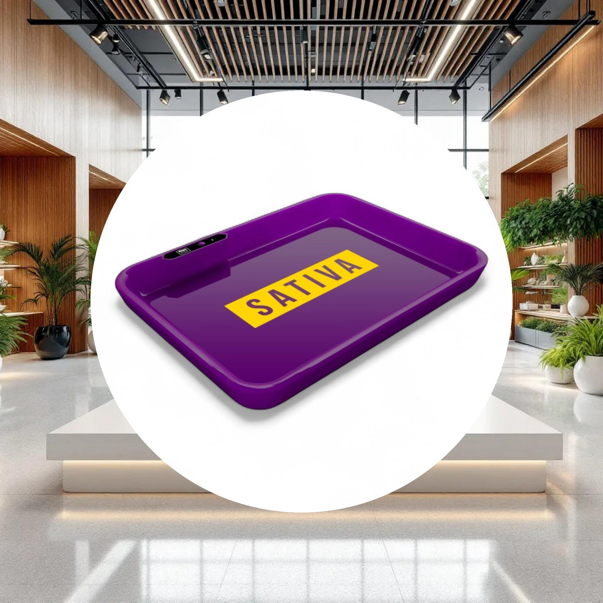 Dope Trays x Sativa -  purple background yellow logo - Image 3