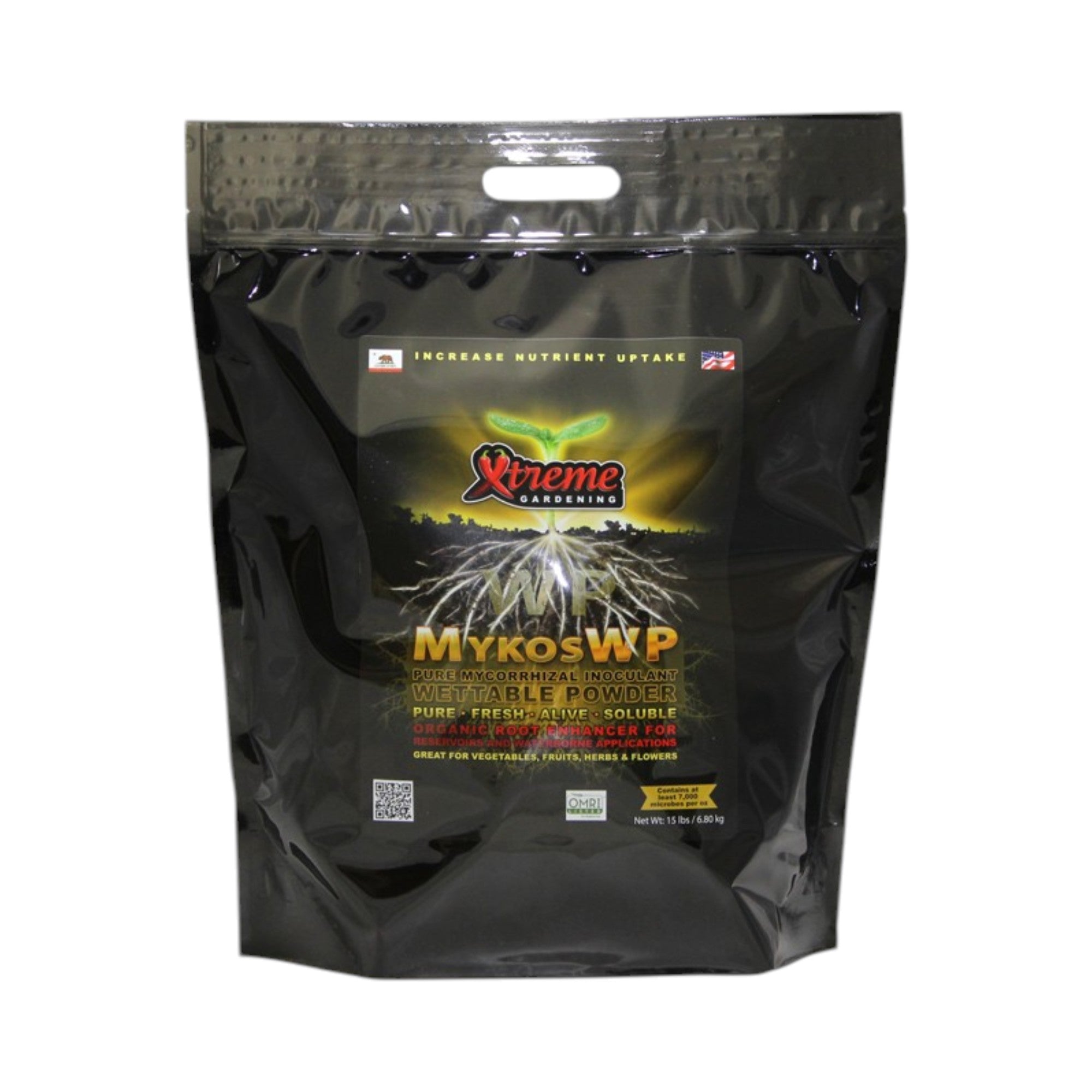 Xtreme Gardening MYKOS WP pure mycorrhizal wettable powder 15 lb, 2/cs