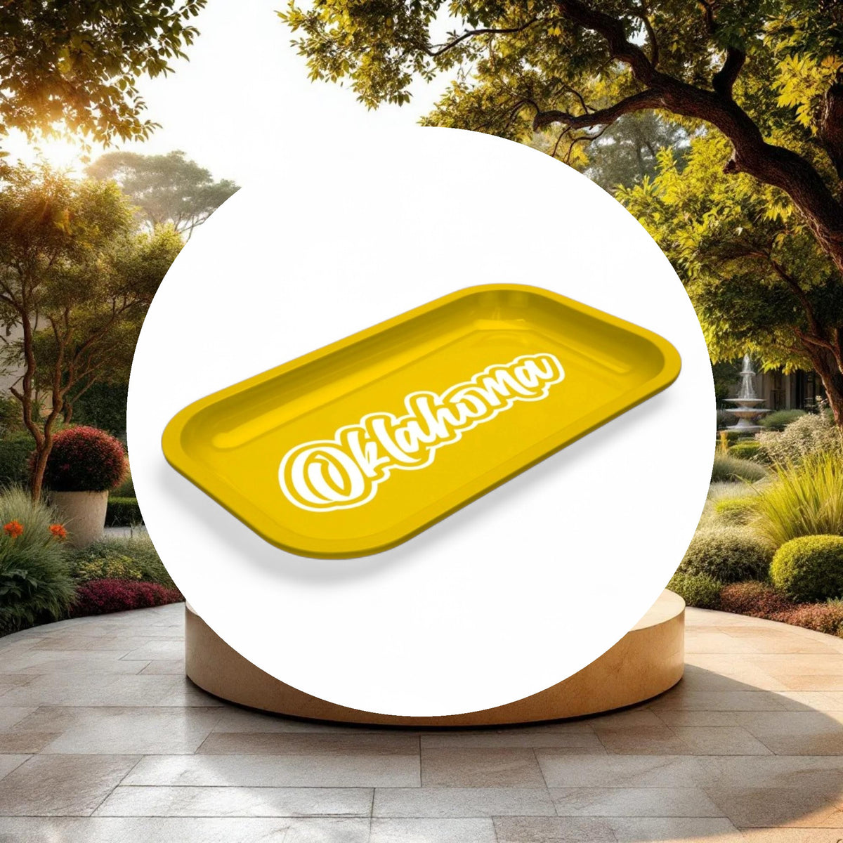 Med Dope Trays x Oklahoma -  Yellow background White logo - Image 2