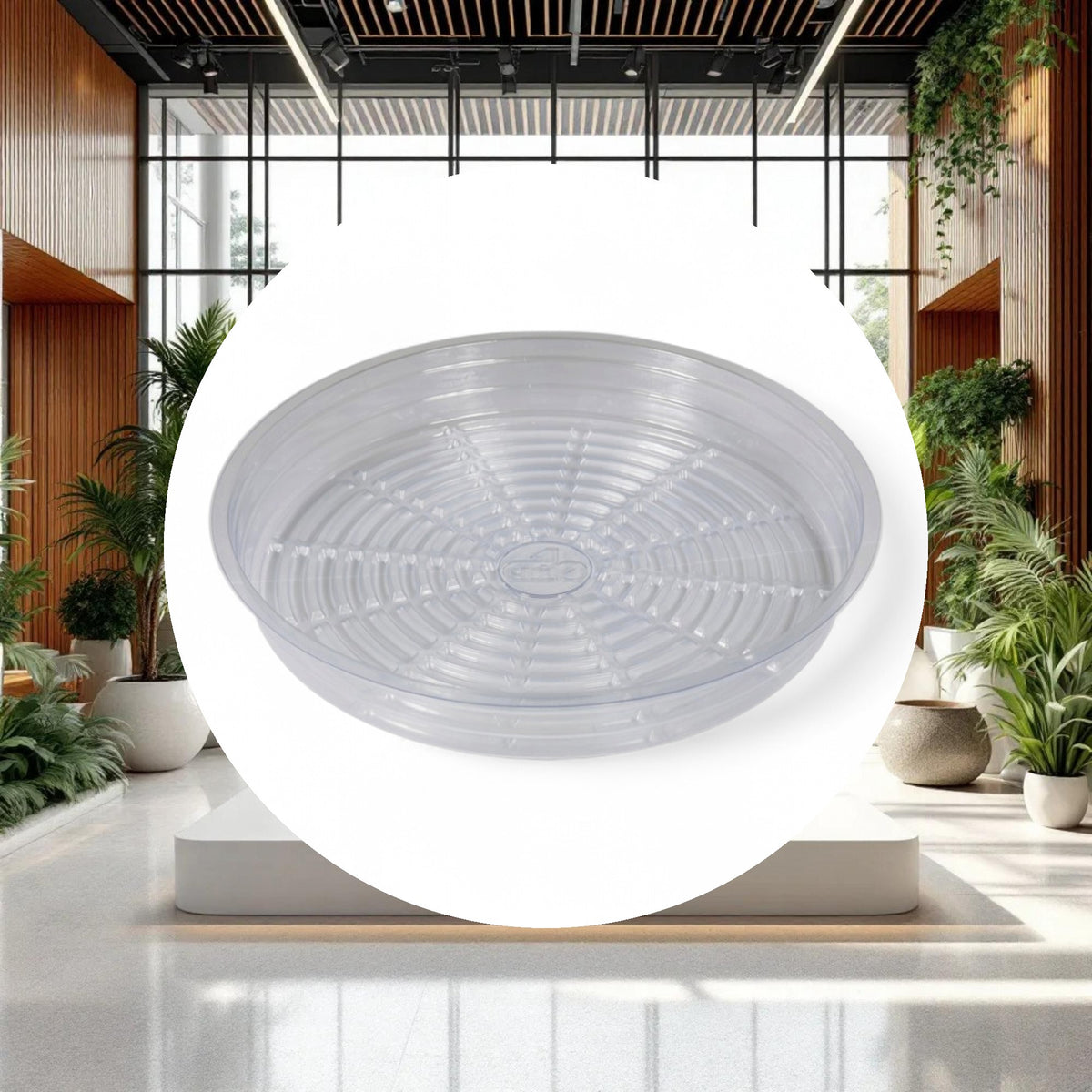 Grow1 14" Clear Plastic Pot Saucer - Image 3
