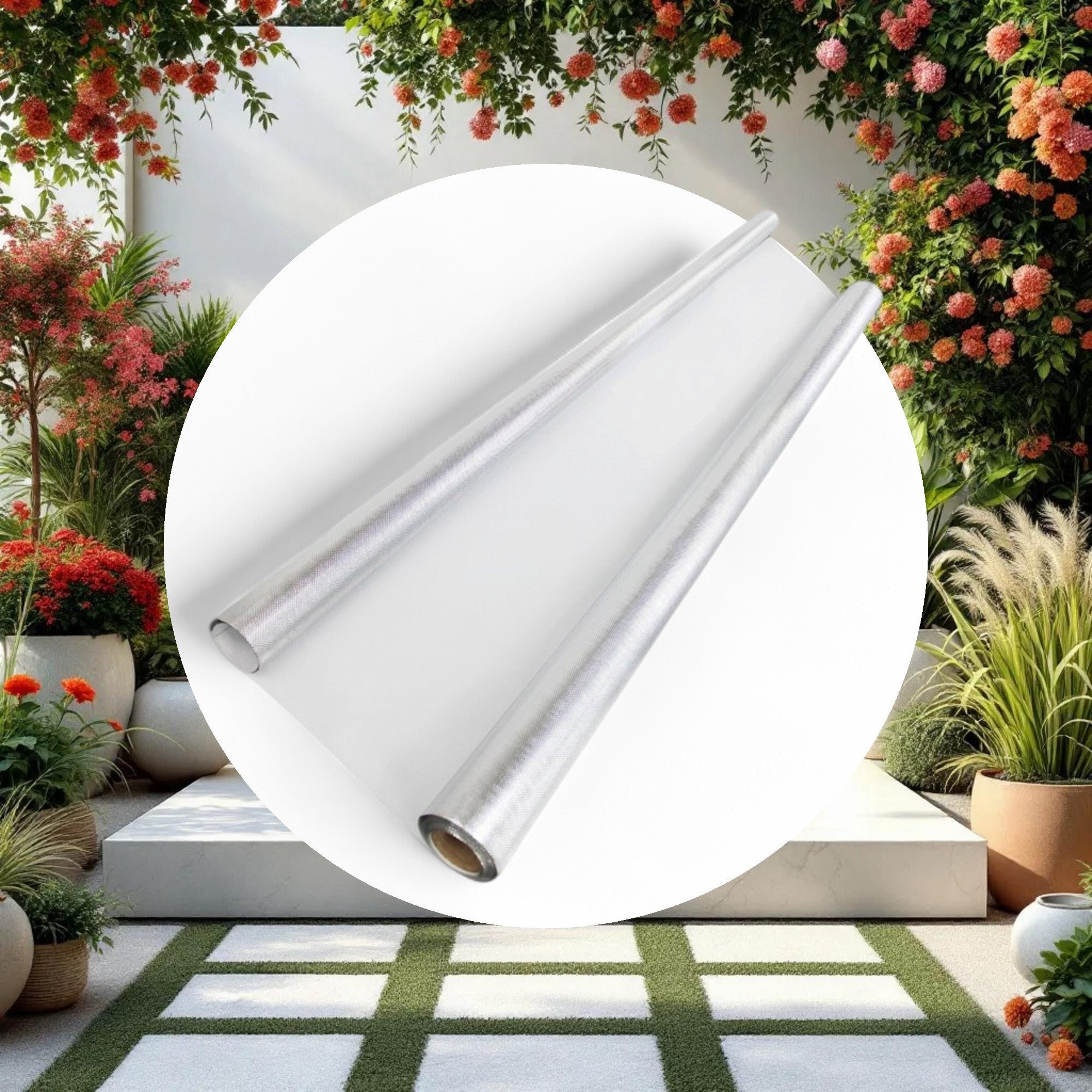 Diamond Foil on White 110 Micron 4ft x 100ft - Image 2