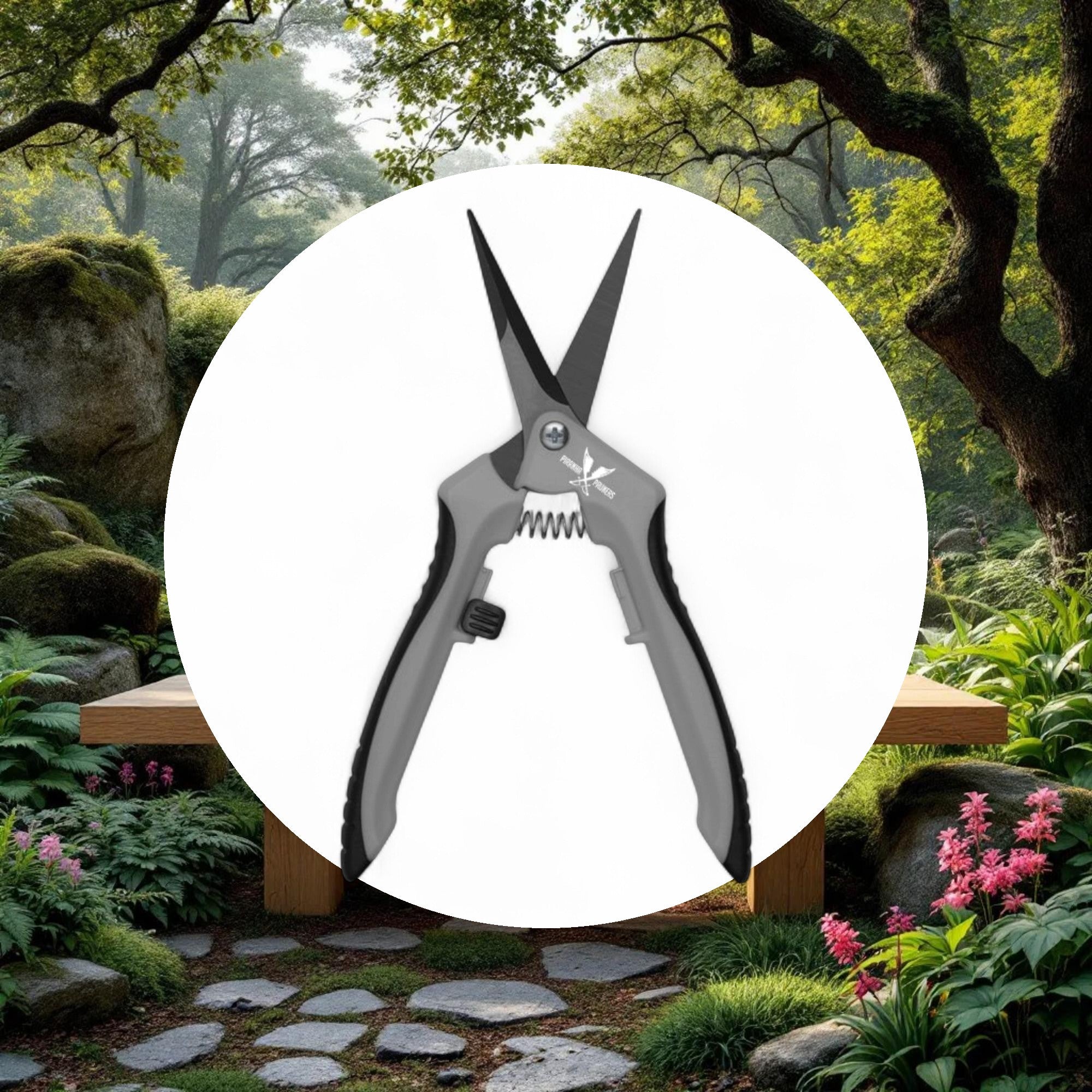Piranha Pruner Trimming Scissors - Grey Handle & Curved Black Fluorine Blade - Image 5