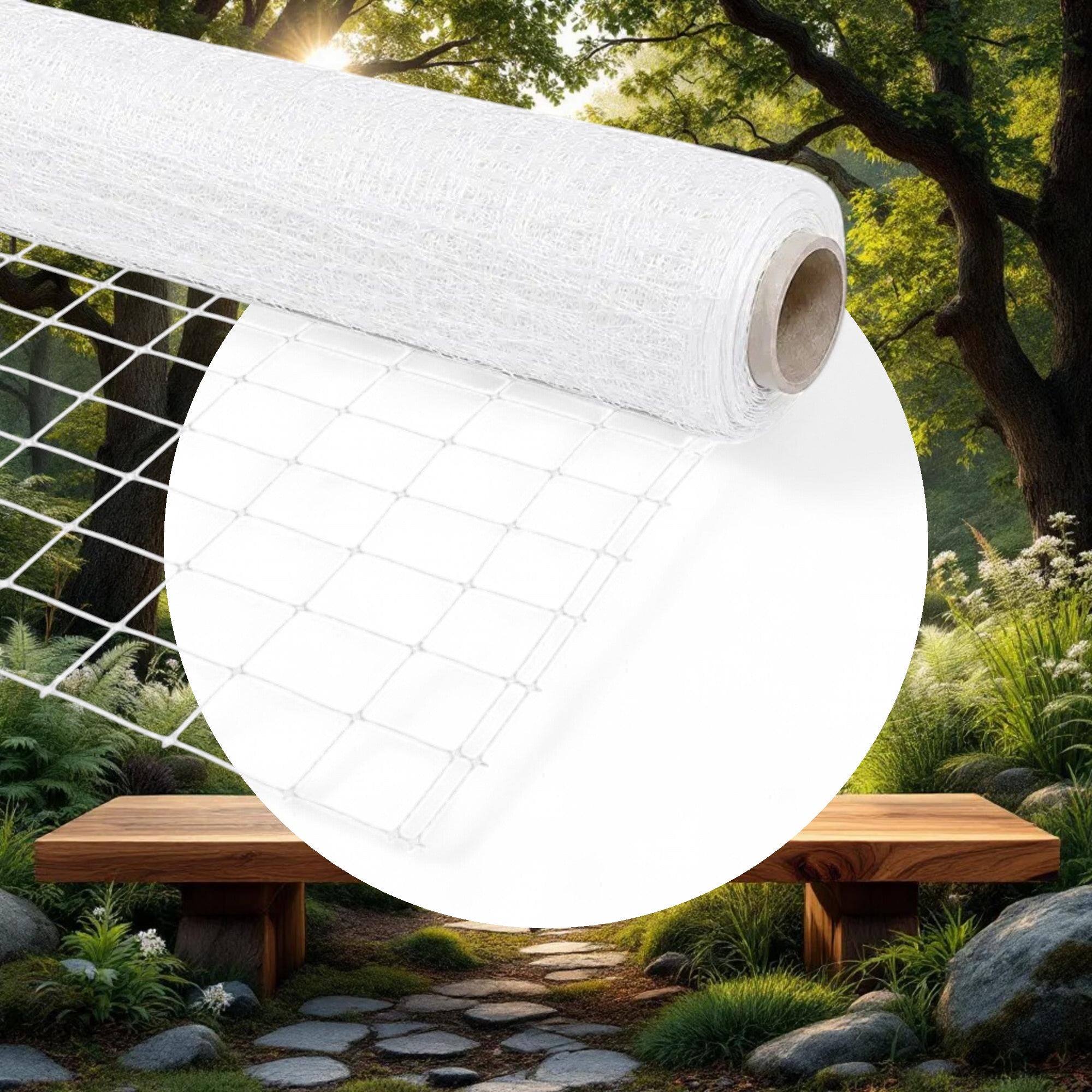 VineLine Durable Plastic Trellis Netting White Roll 5ft x 100ft w/ 4in Squares - Image 5