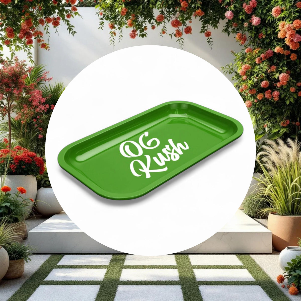 Med Dope Trays x OG Kush  -  Green background white logo - Image 2