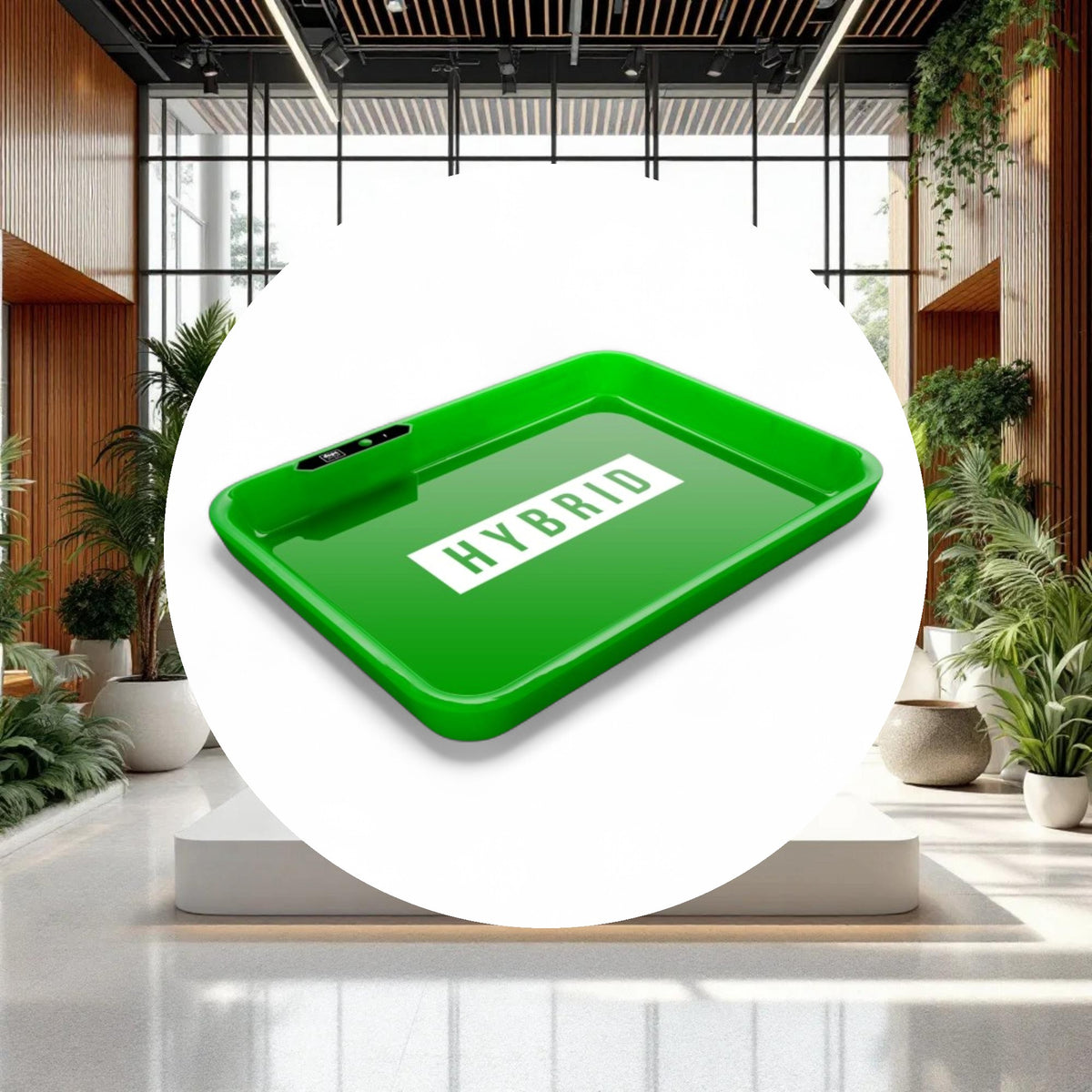 Dope Trays x Hybrid – Green background white logo - Image 3