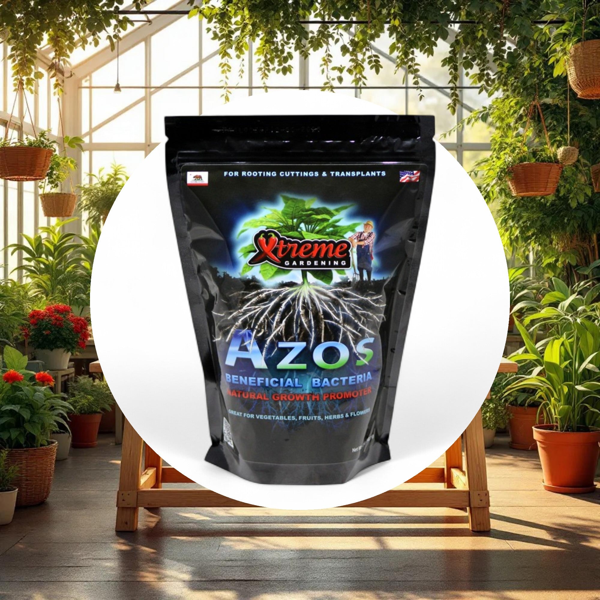 Xtreme Gardening AZOS Beneficial Bacteria Natural Growth Promoter 12oz - Image 2