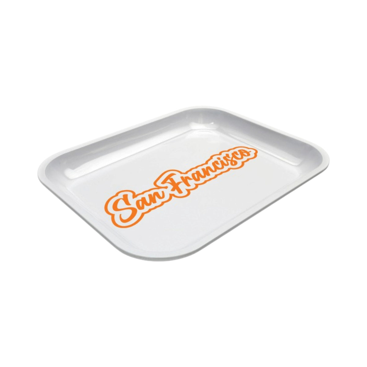 Large Dope Trays x San Francisco - White background Orange logo
