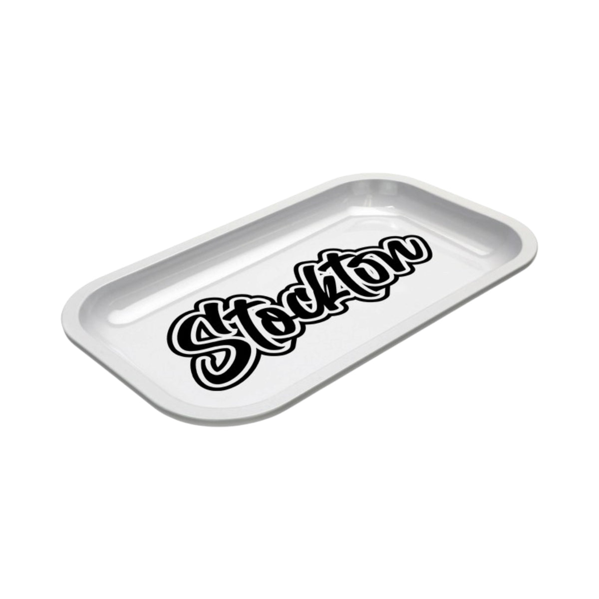 Med Dope Trays x Stockton – White background Black Logo
