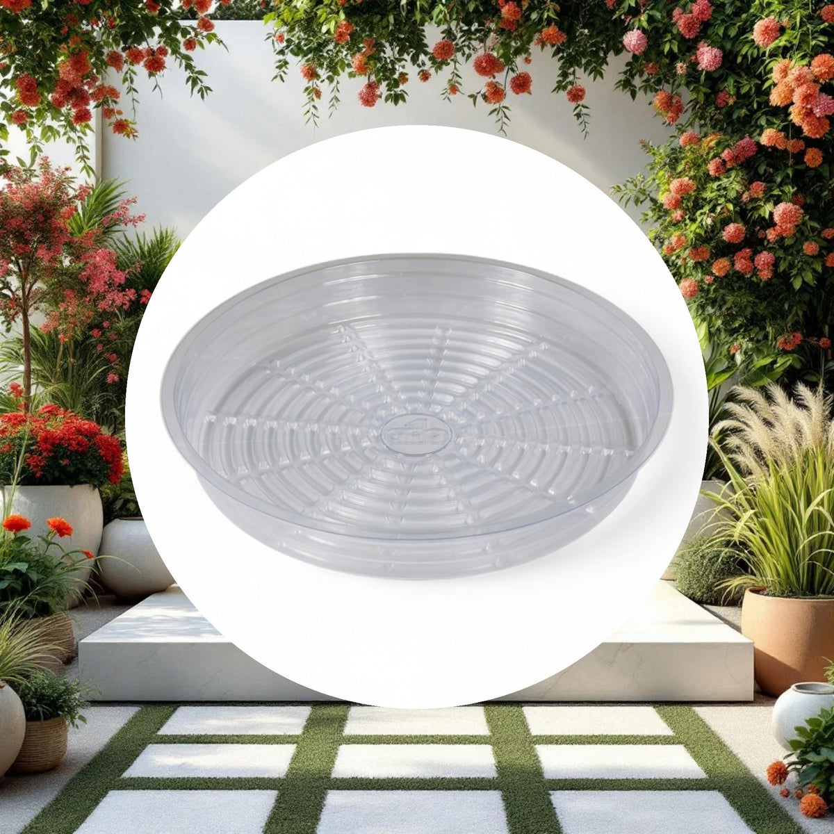 Grow1 10" Clear Plastic Pot Saucer - Image 2