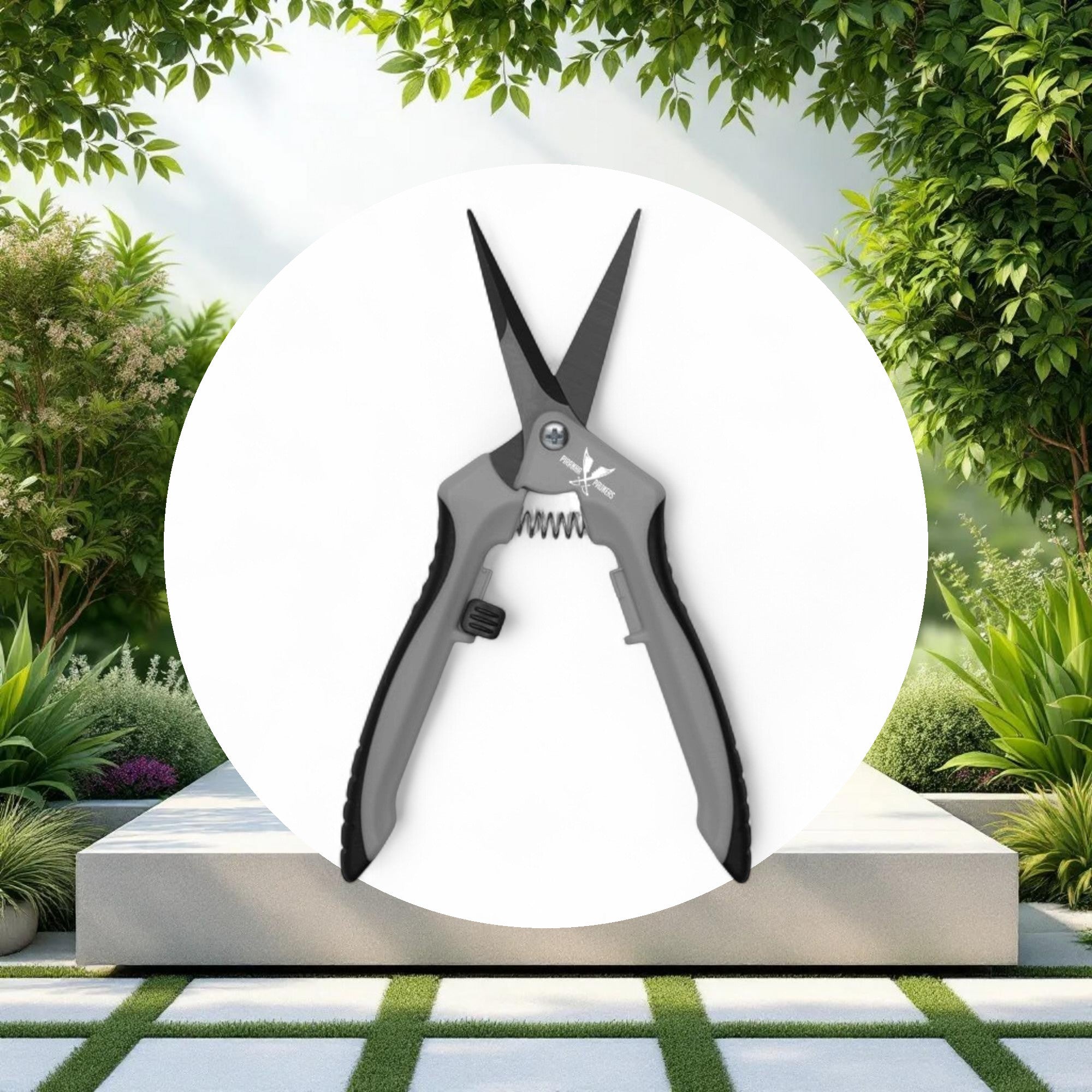 Piranha Pruner Trimming Scissors - Grey Handle & Straight Black Fluorine Blade - Image 2