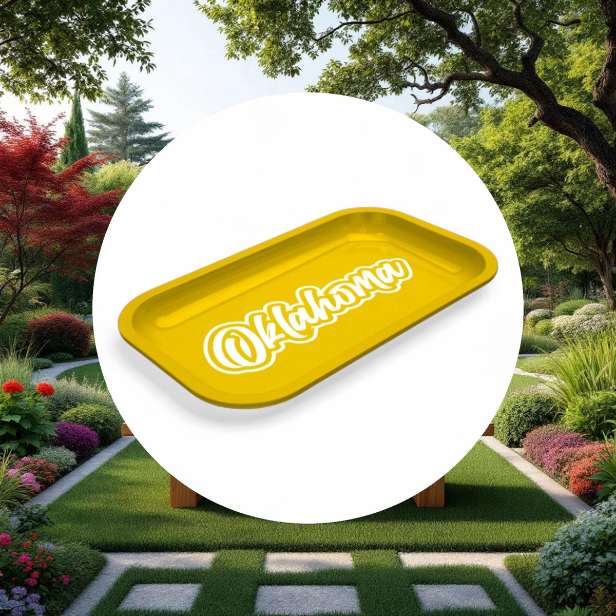 Med Dope Trays x Oklahoma -  Yellow background White logo - Image 4