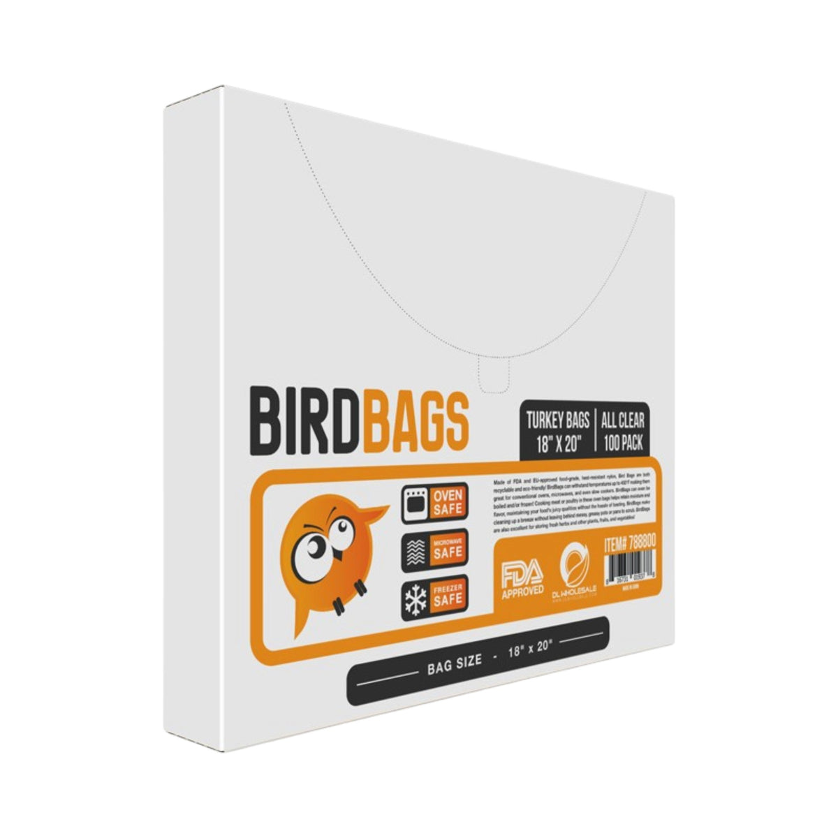 Bird Bags 3 Gallon Turkey Bags 18" x 20" (100 Pack)