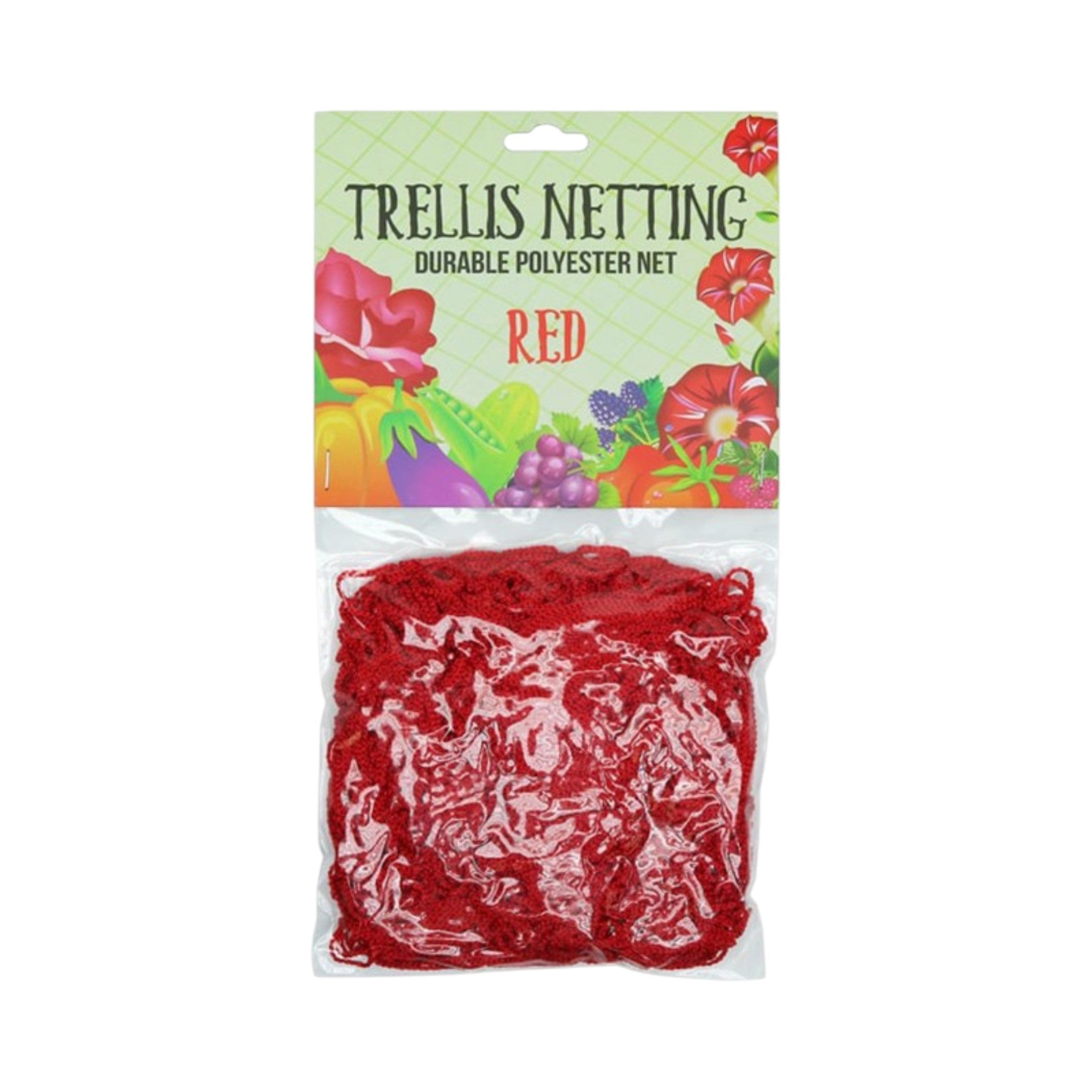 5'x60' Trellis Netting Red 6" Squares
