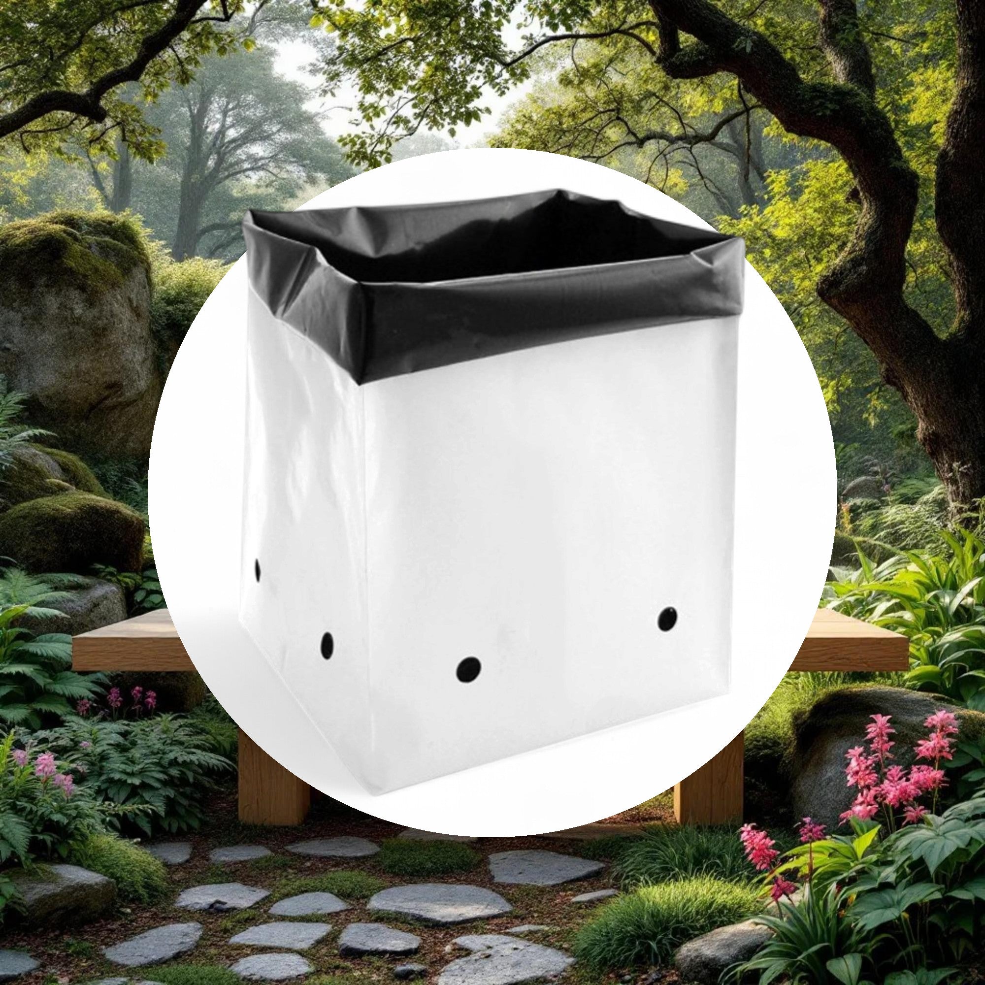 GROW1 PE Grow Bags Black & White 1 Gallon (100pcs/Pack) - Image 5