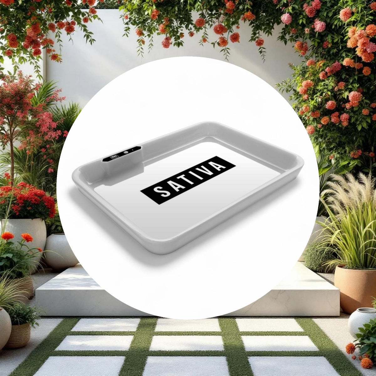 Dope Trays x Sativa – White background Black logo - Image 2