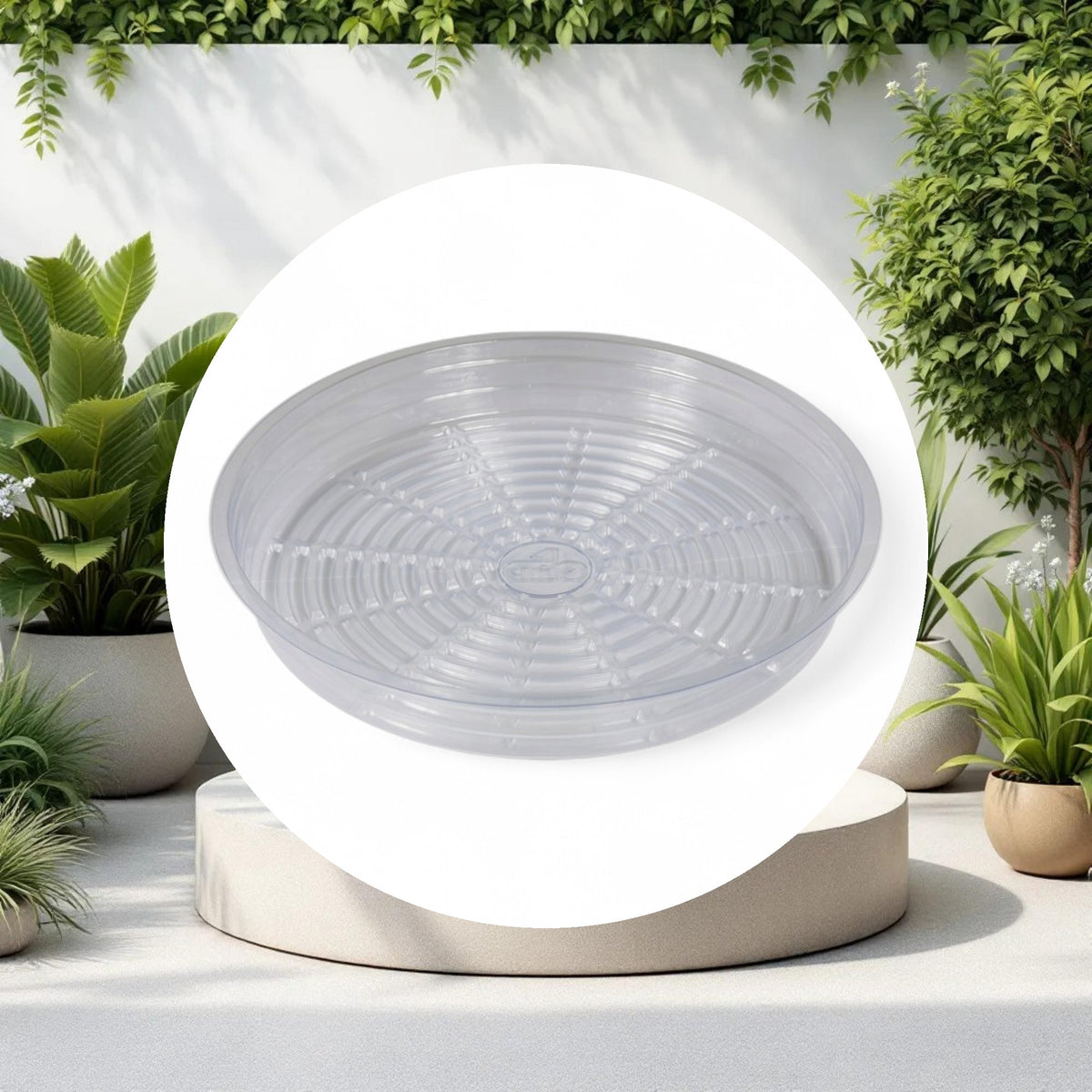 Grow1 8" Clear Plastic Pot Saucer - Image 2