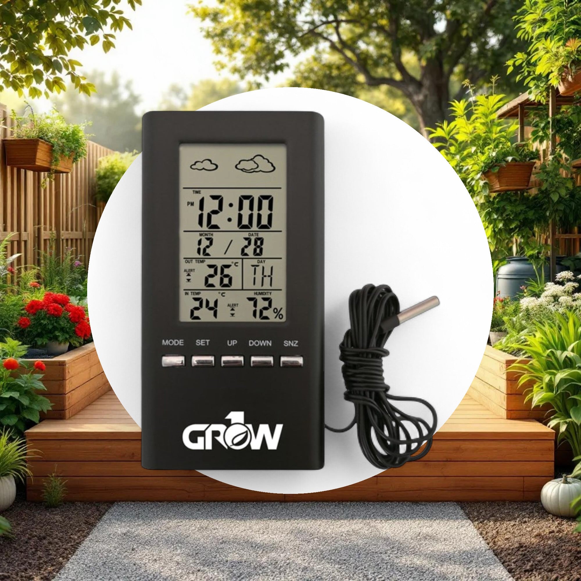 GROW1 Indoor & Outdoor Temperature And Humidity Hygrometer w/ Probe - Image 3