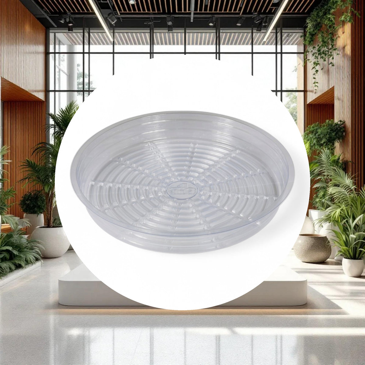Grow1 18'' Clear Plastic Pot Saucer - Image 3