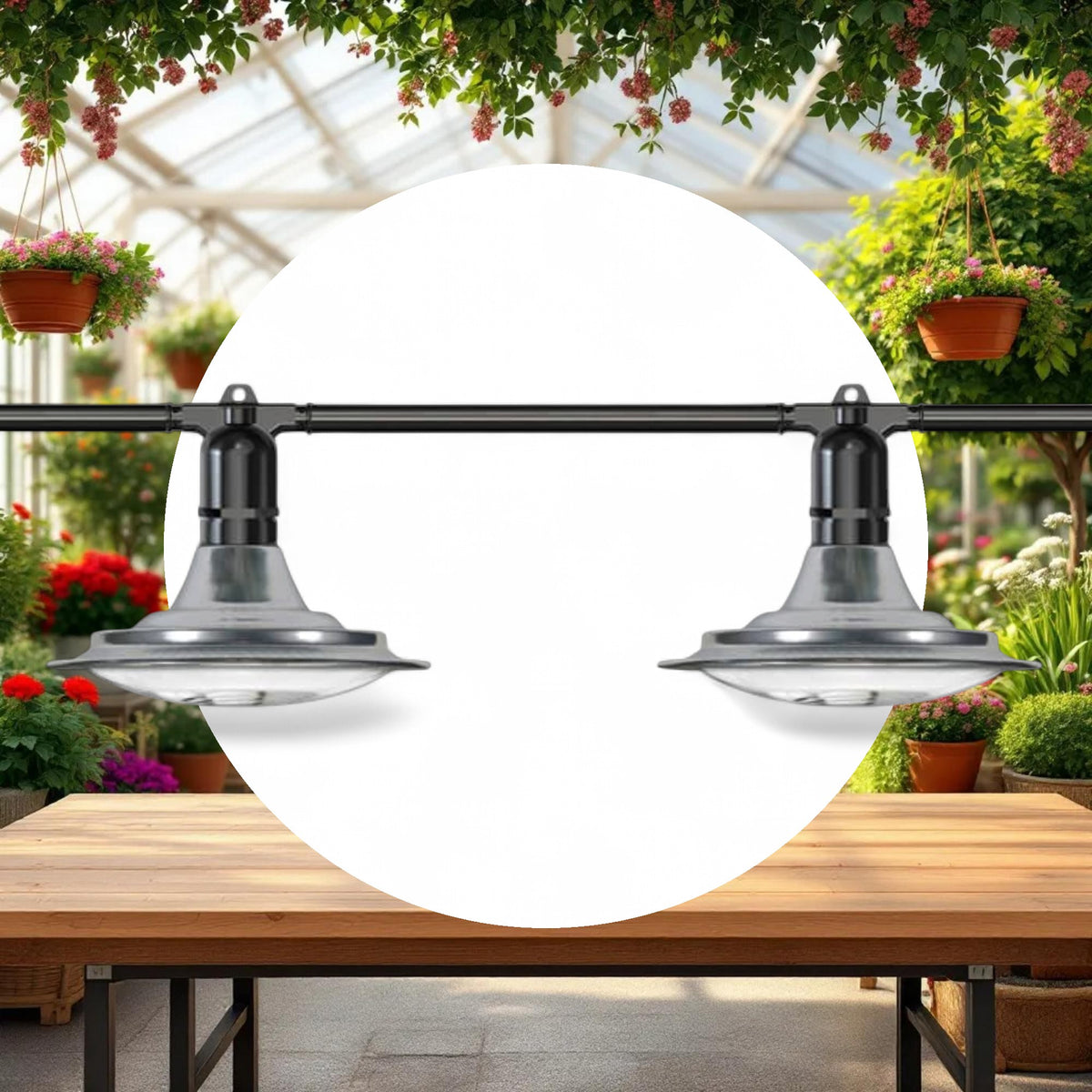 25' Greenhouse Expandable String Lights 14AWG w/ 12W LED 6500K Grow LED Bulbs (6 bulbs) - Image 4