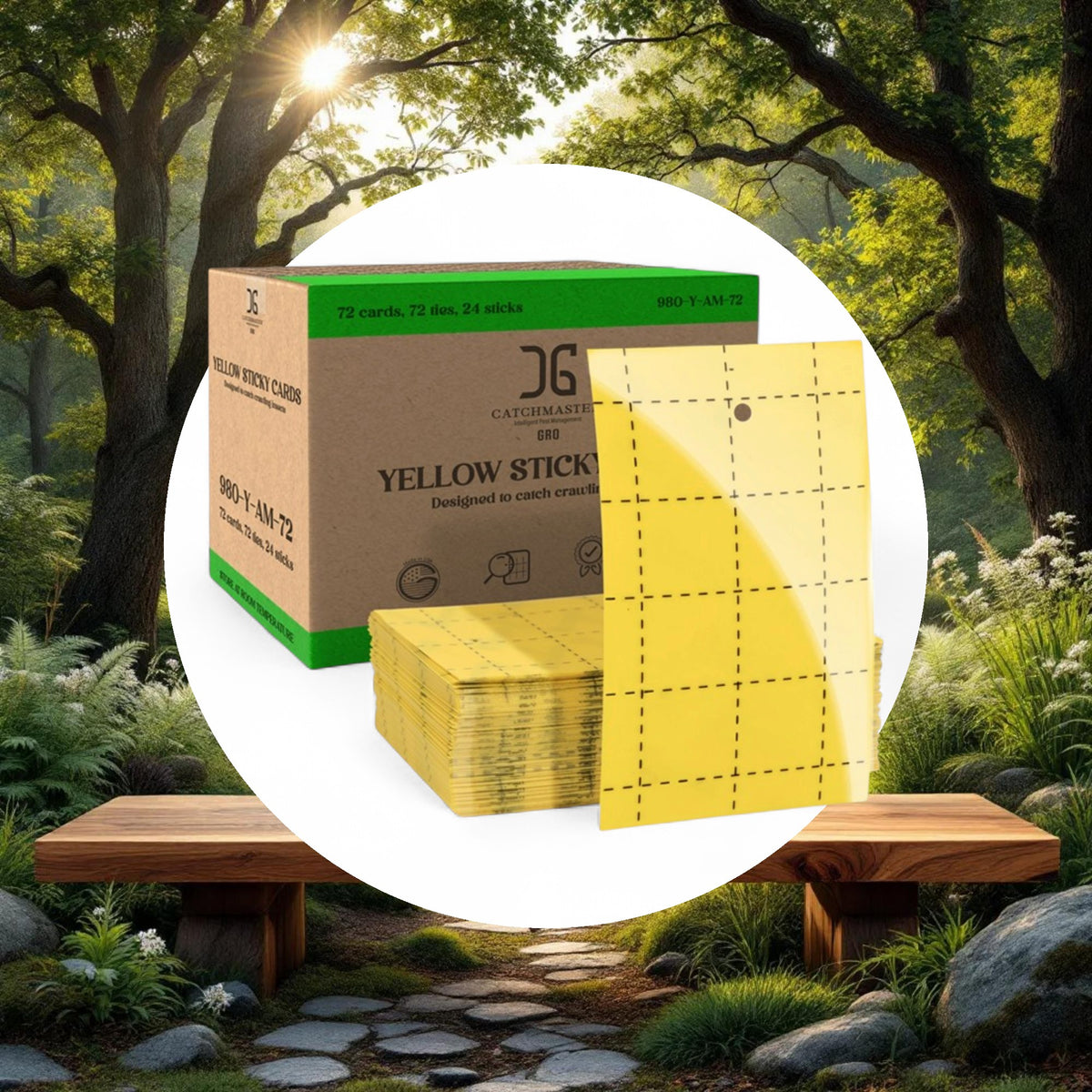 Catchmaster 3" x 5" Double-Sided Yellow Sticky Card Insect Traps (72pcs/Pack) - Image 5