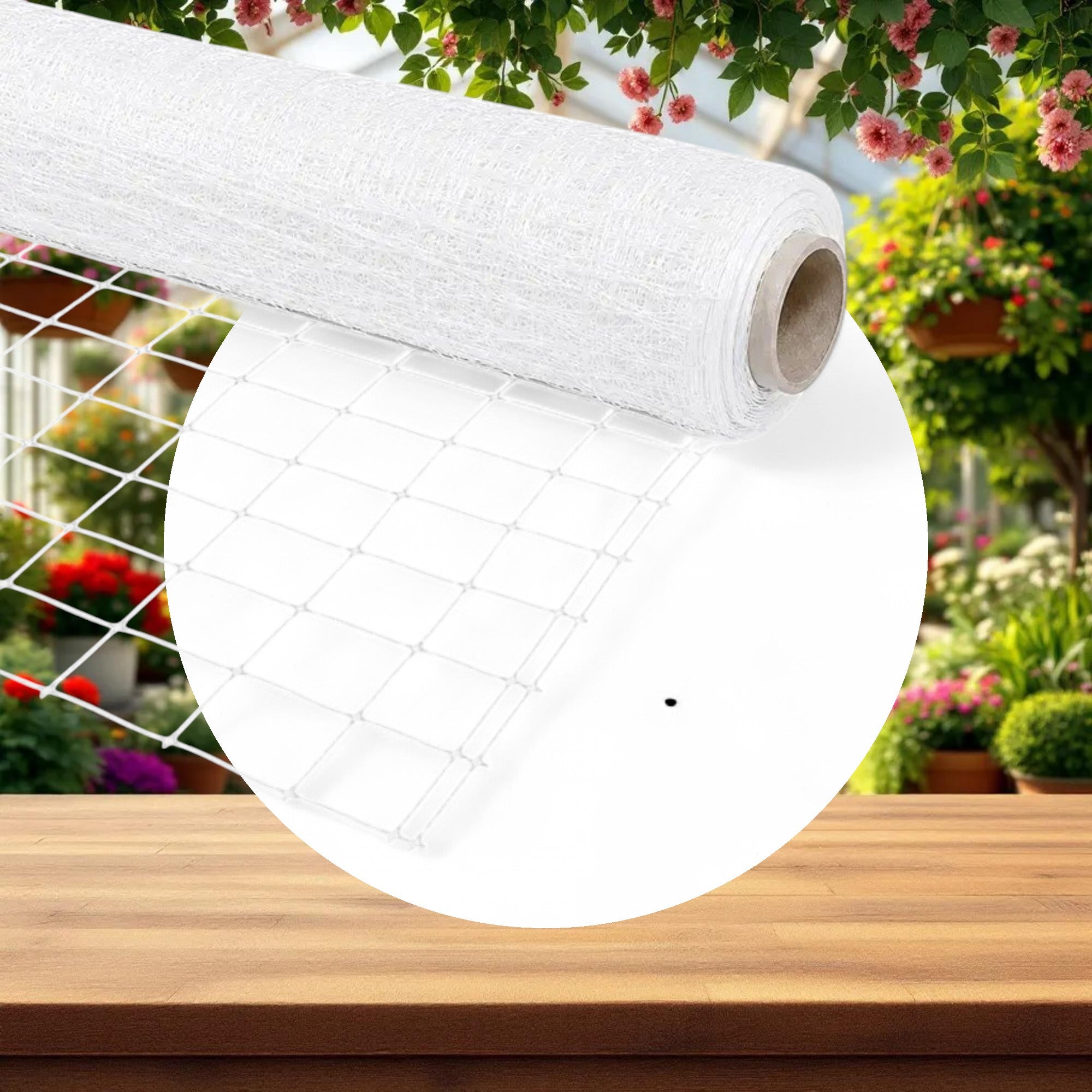 VineLine Durable Plastic Trellis Netting White Roll 6ft x 1000ft w/ 6in Squares - Image 3