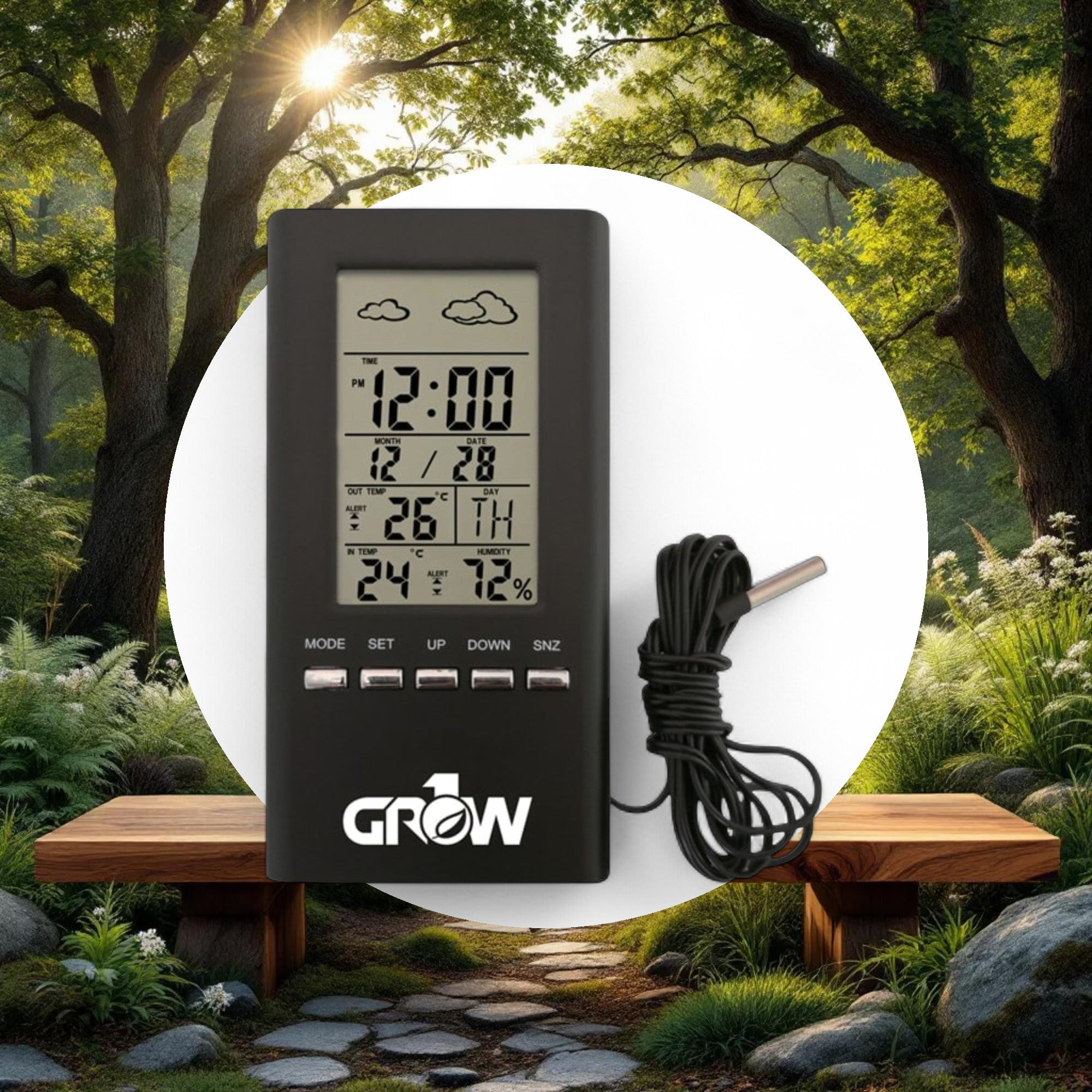 GROW1 Indoor & Outdoor Temperature And Humidity Hygrometer w/ Probe - Image 2