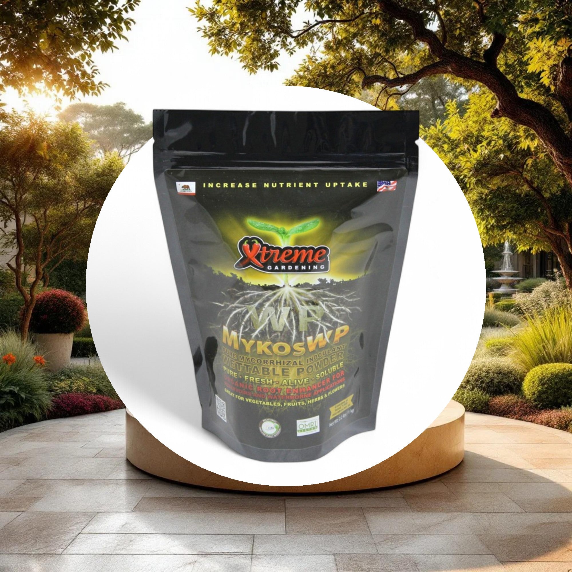 Xtreme Gardening MYKOS WP pure mycorrhizal wettable powder 2.2 lb, 6/cs - Image 2