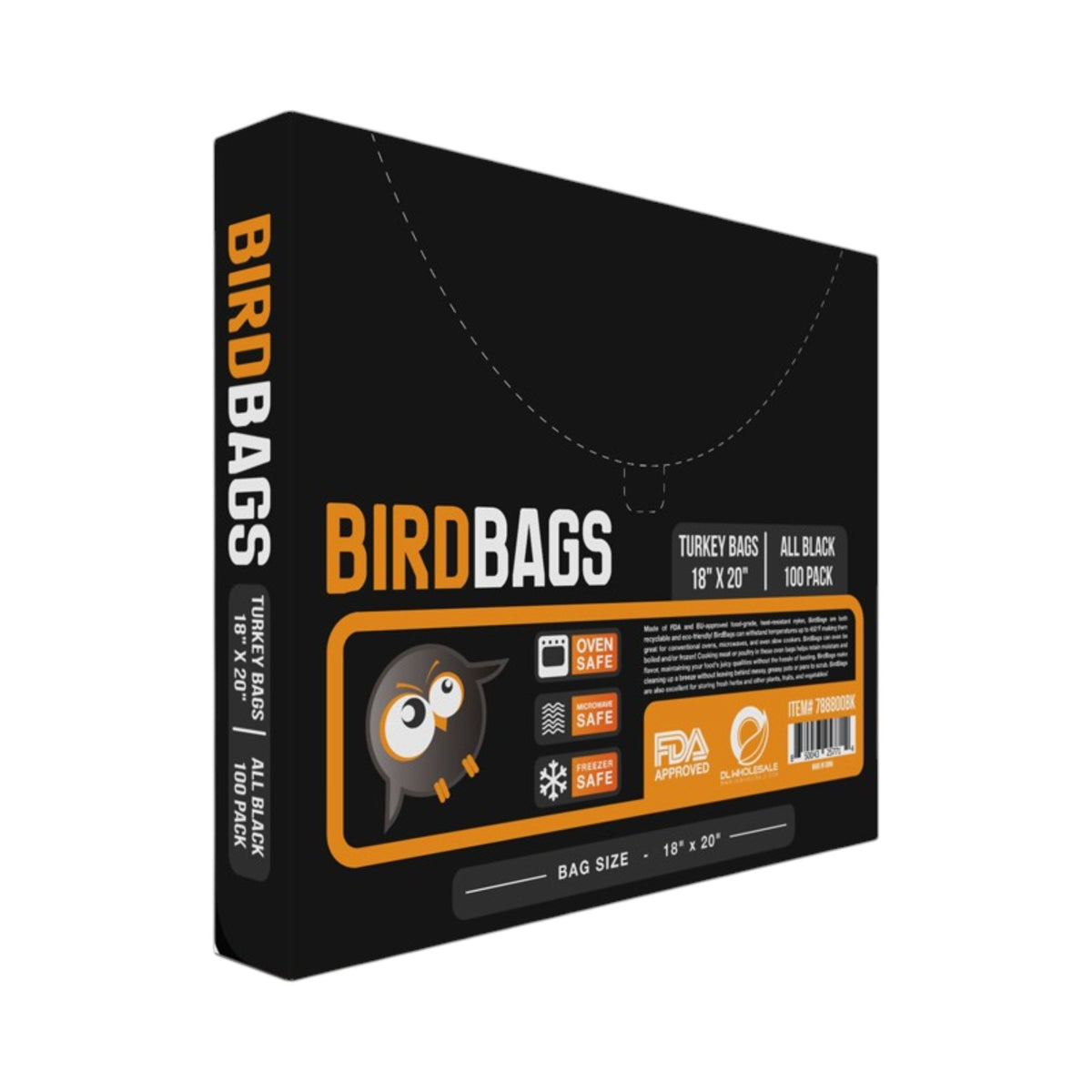 Bird Bags 3 Gallon Turkey Bags All Black 18" x 20" (100 Pack)