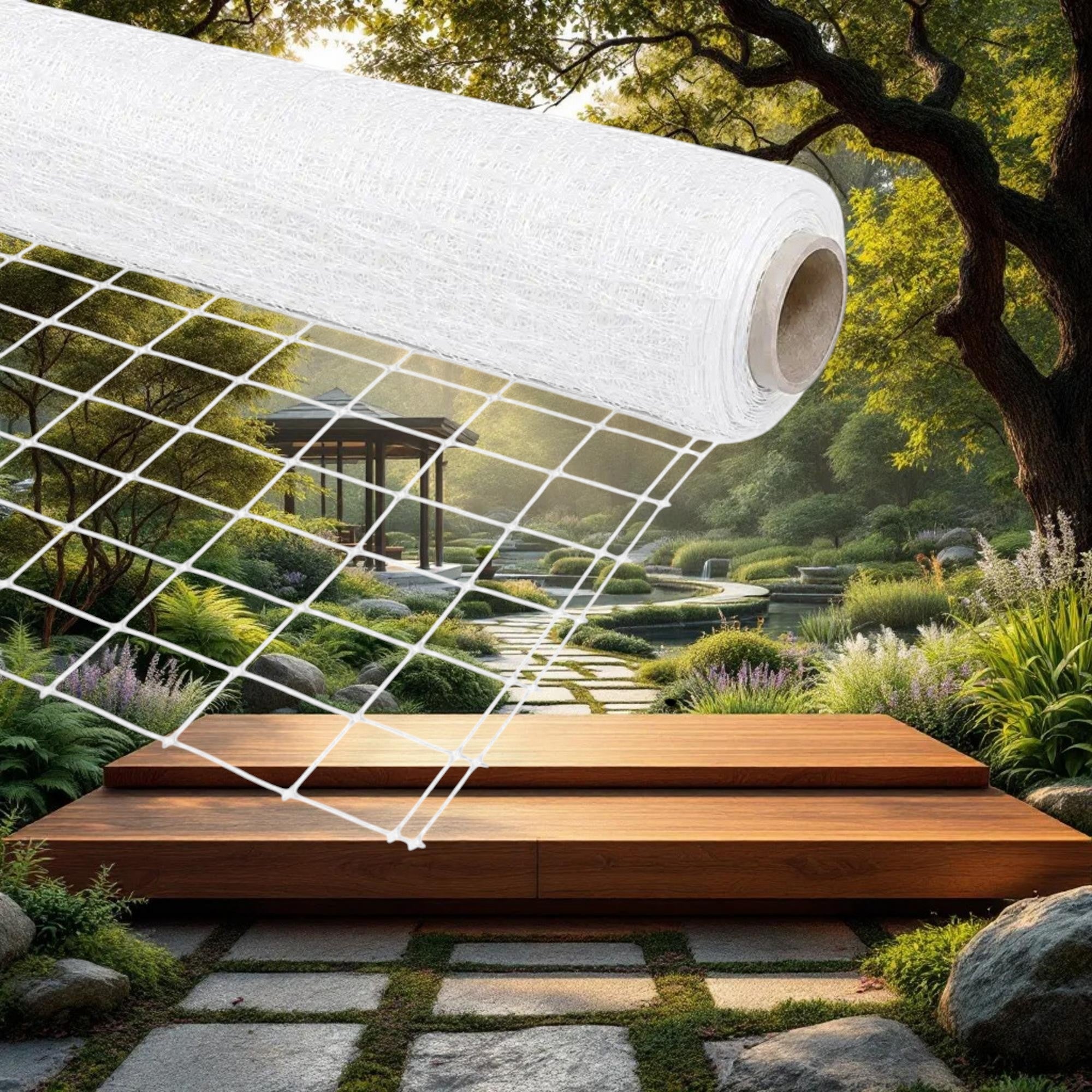 VineLine Durable Plastic Trellis Netting White Roll 6.5ft x 330ft w/ 6in Squares - Image 5