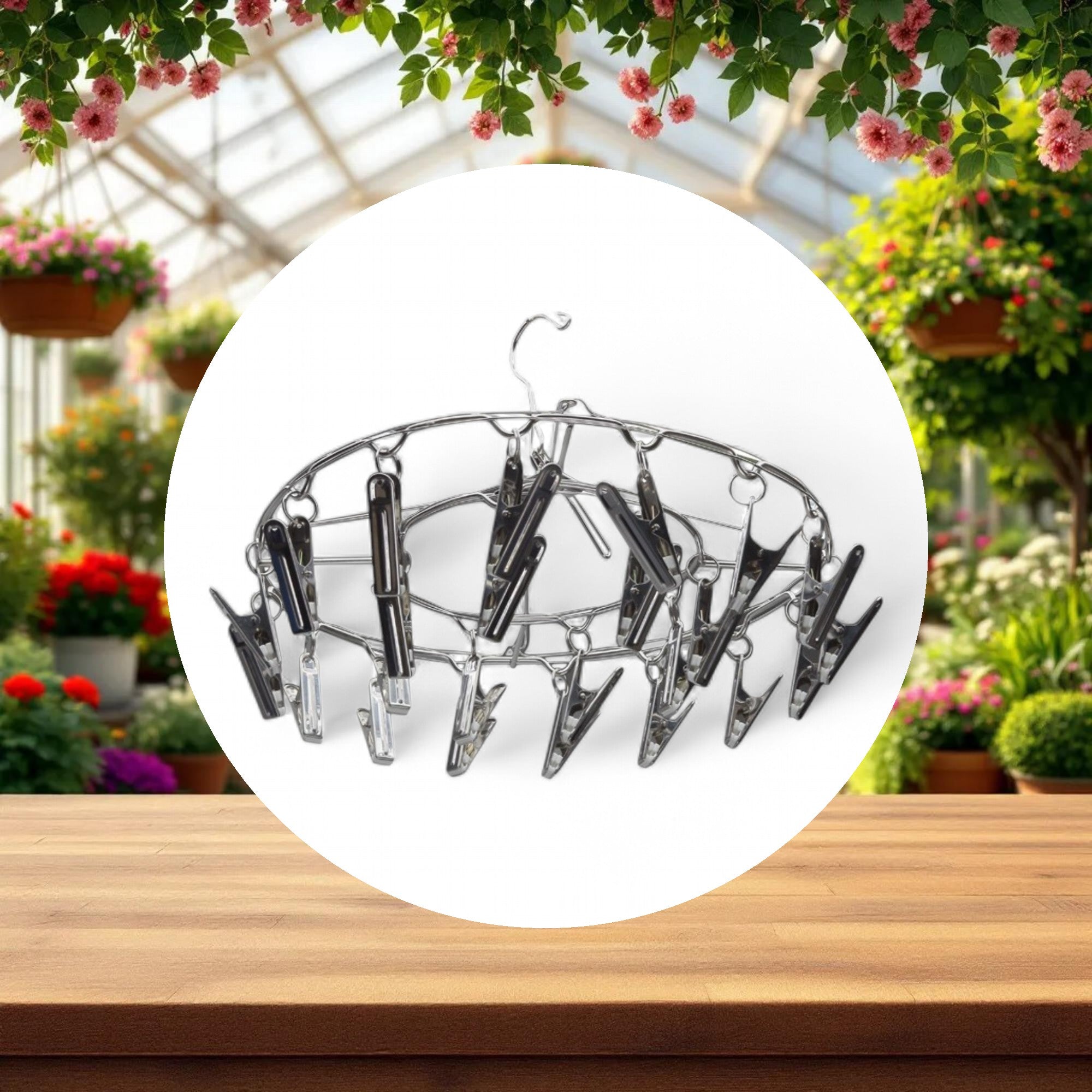 Grow1 24-Clip Hanging Metal Drying Rack - Image 3