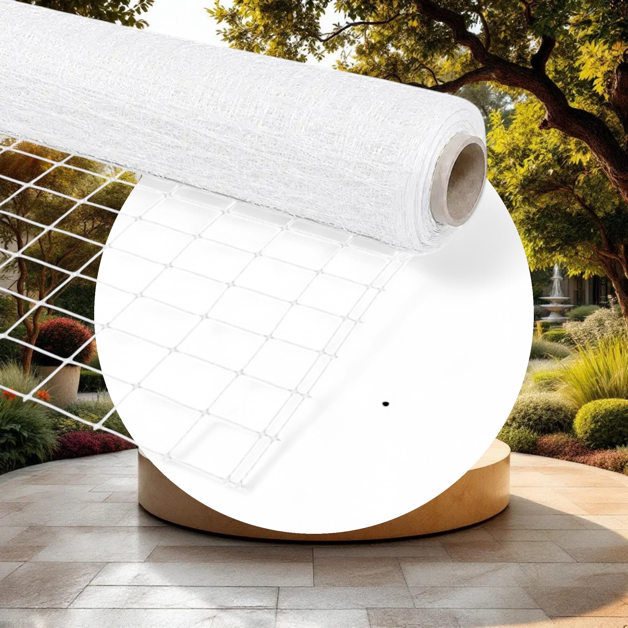 VineLine Durable Plastic Trellis Netting White Roll 8ft x 330ft w/ 6in Squares - Image 2