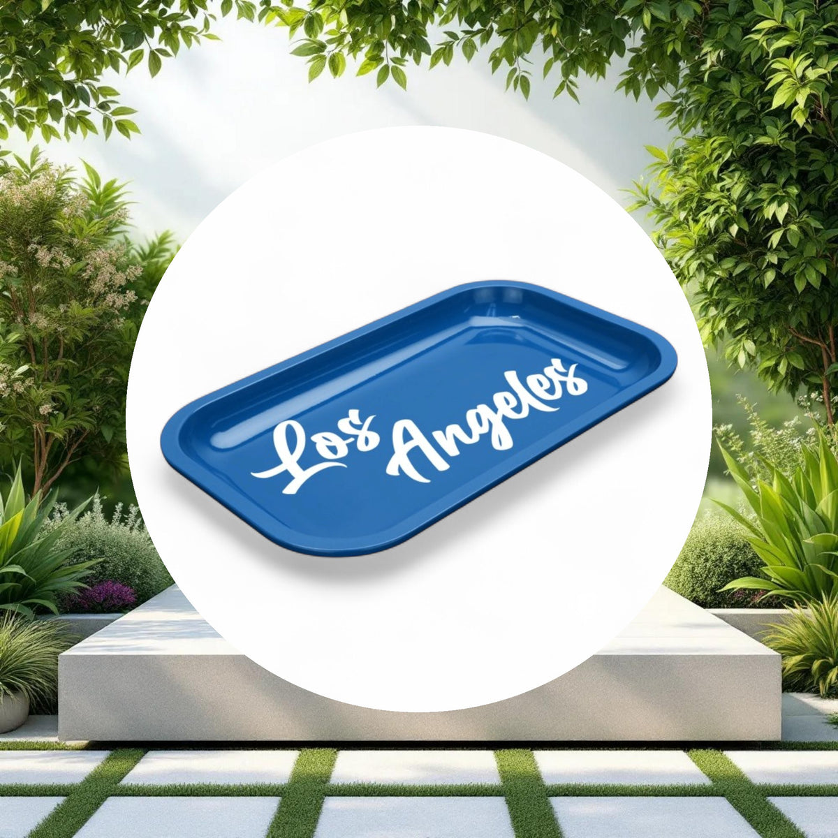 Med Dope Trays x Los Angeles – Blue background white logo - Image 2