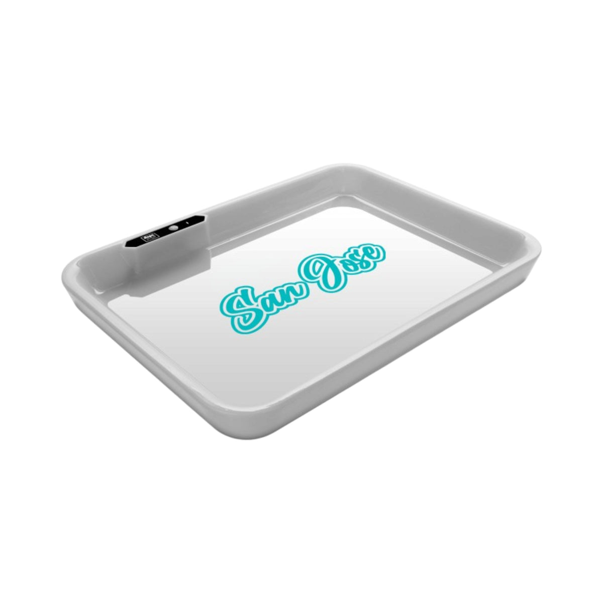 Dope Trays x San Jose – White Background Teal logo