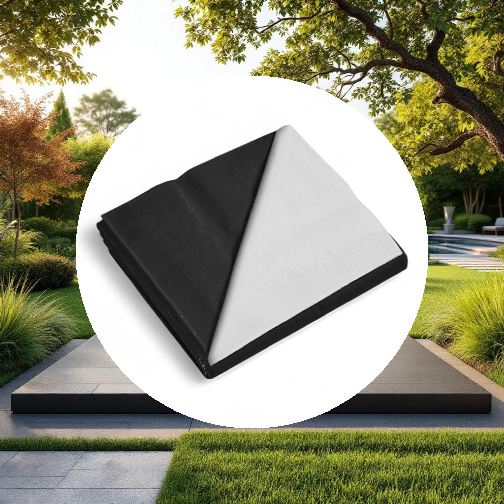 32'x100' Black & White Woven Blackout Light Deprivation Film 9 Mil - Image 4