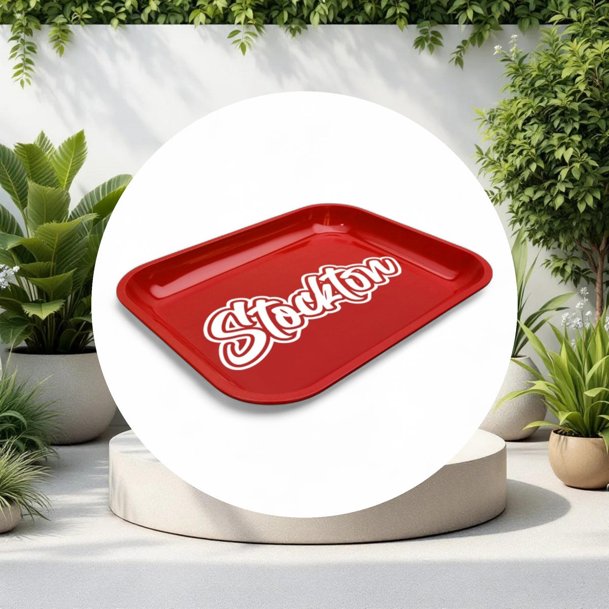 Large Dope Trays x Stockton – Red background White Logo - Image 2