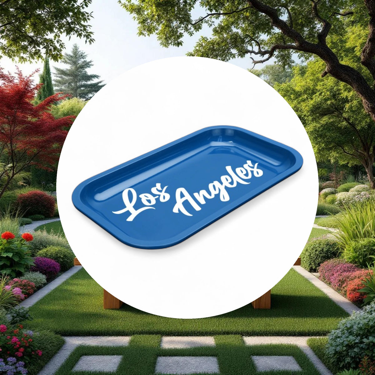 Med Dope Trays x Los Angeles – Blue background white logo - Image 4