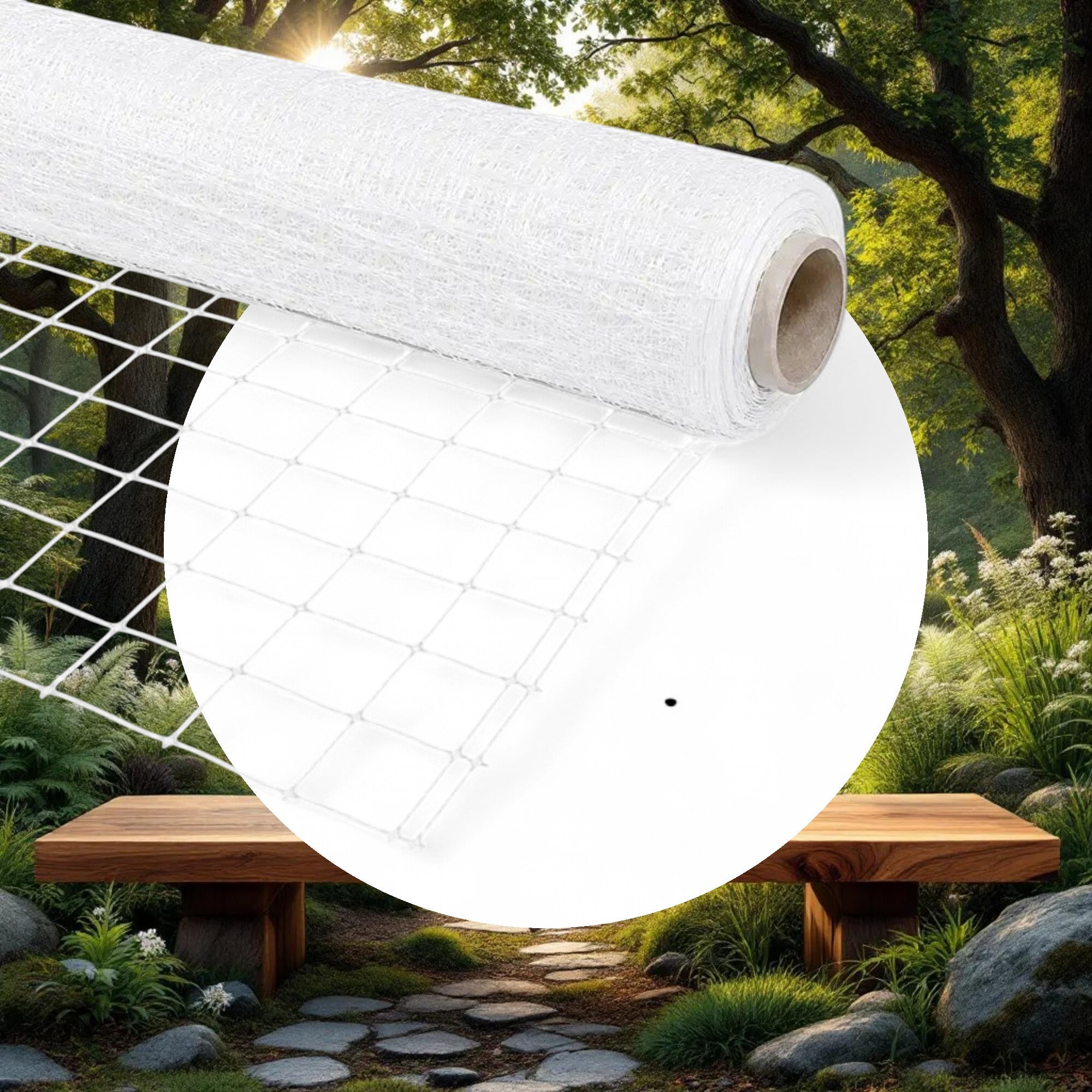 VineLine Durable Plastic Trellis Netting White Roll 5ft x 330ft w/ 6in Squares - Image 5