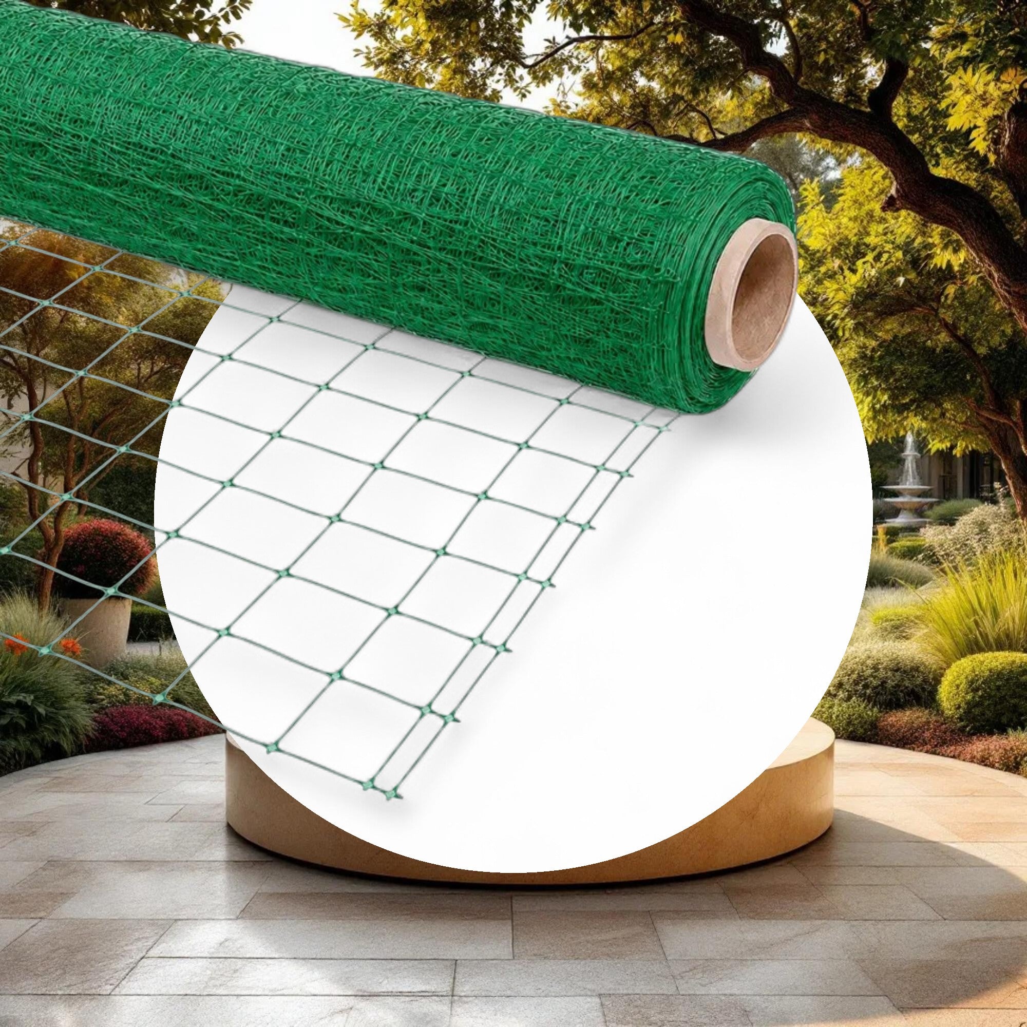 VineLine Durable Plastic Trellis Netting Green Roll 6.5ft x 3300ft w/ 6in Squares - Image 2