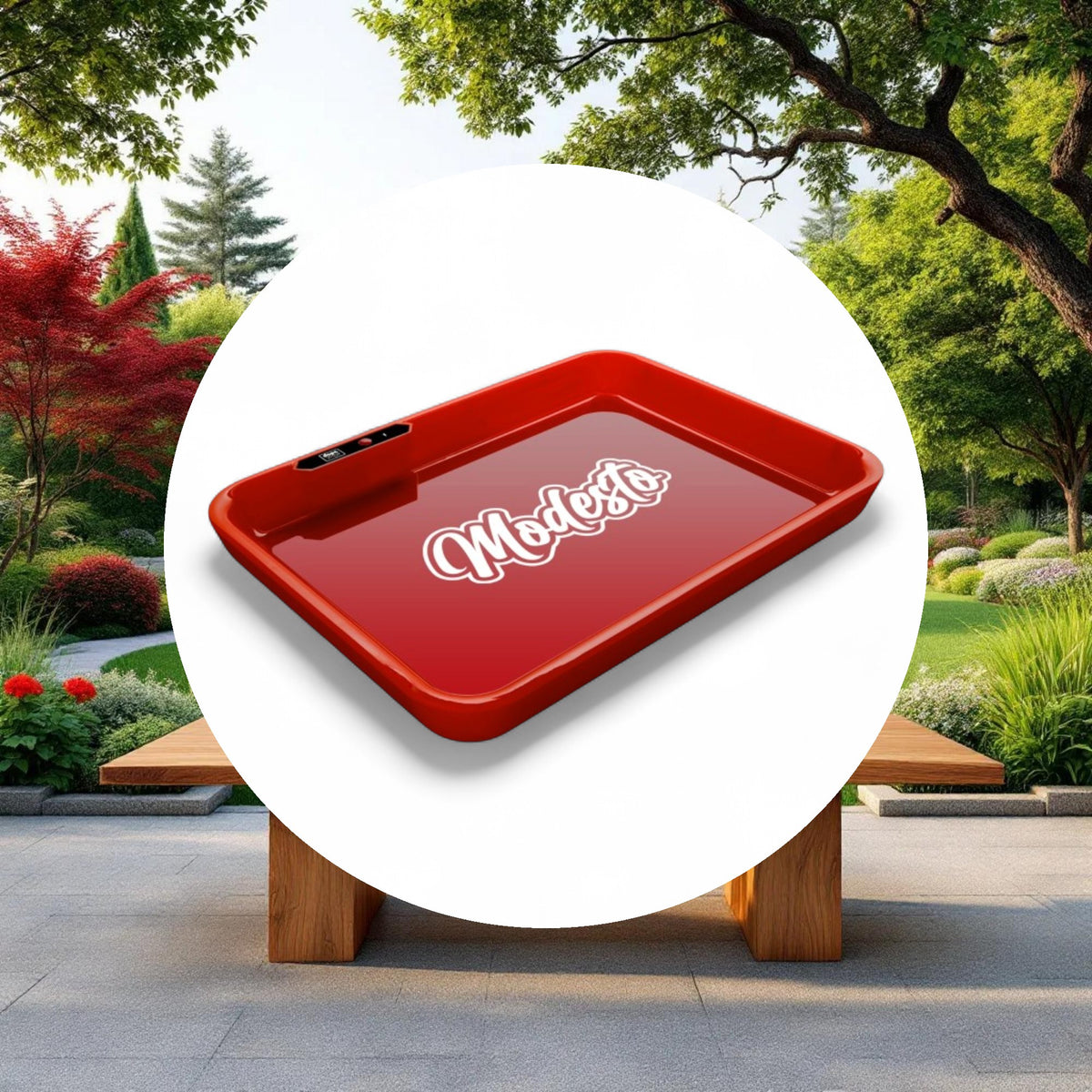 Dope Trays x Modesto – Red Background White logo - Image 4