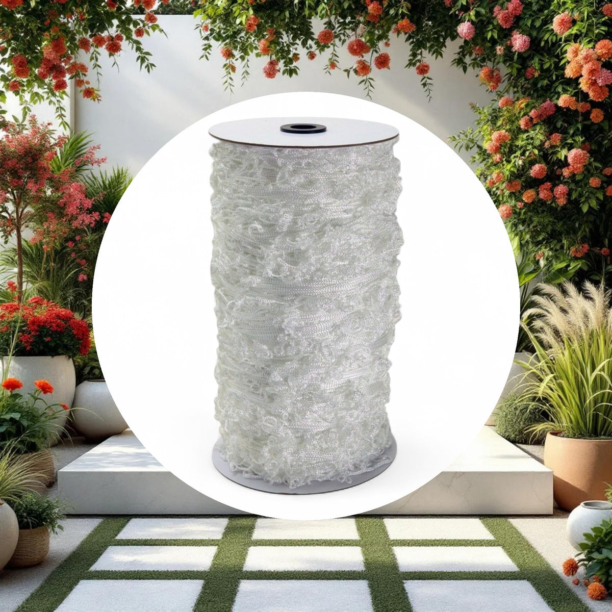5'x750' Trellis Netting Roll White 6" Mesh Squares - Image 2