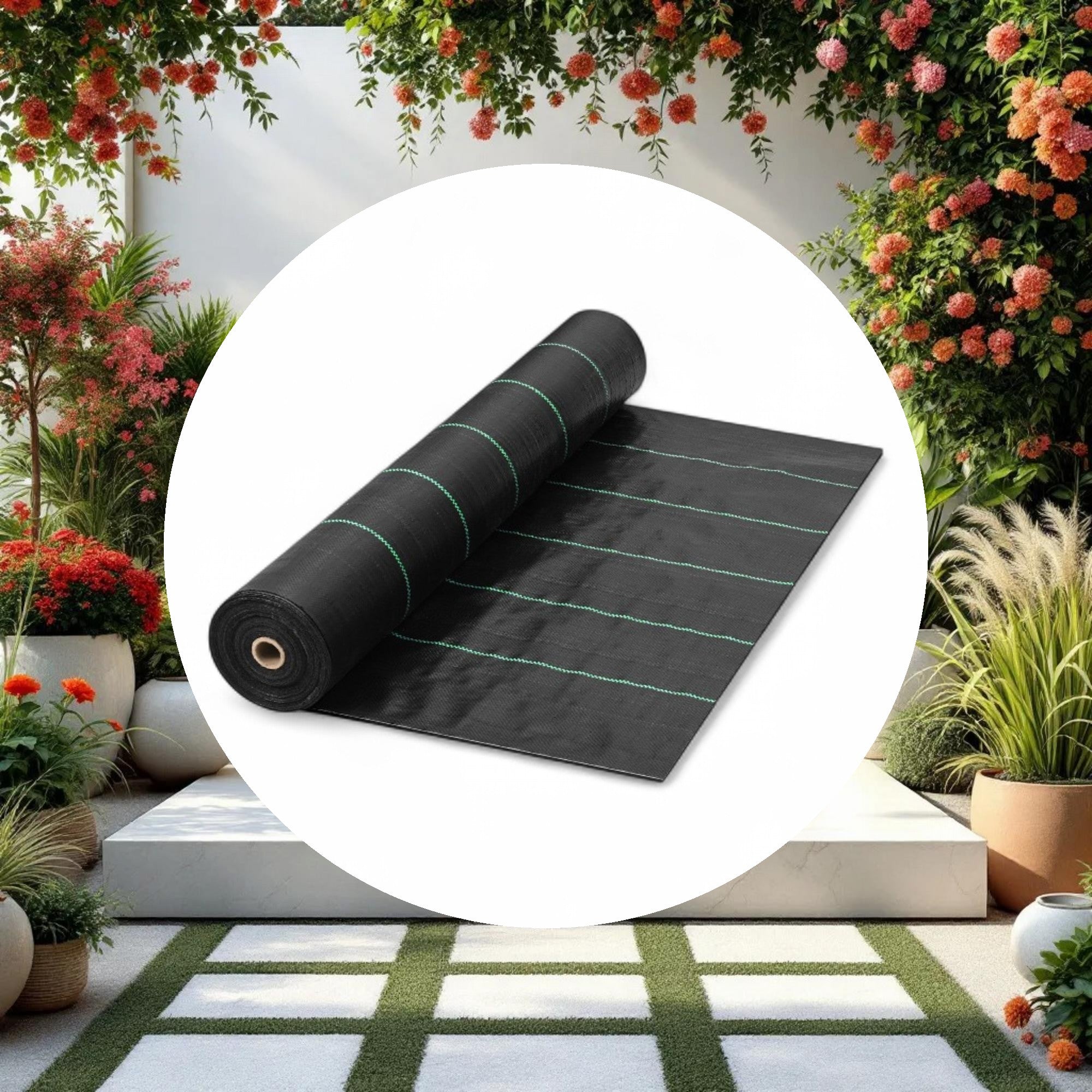 GROW1 Landscape Ground Cover Weed Mat Barrier Black 6ft x 300ft - Image 2