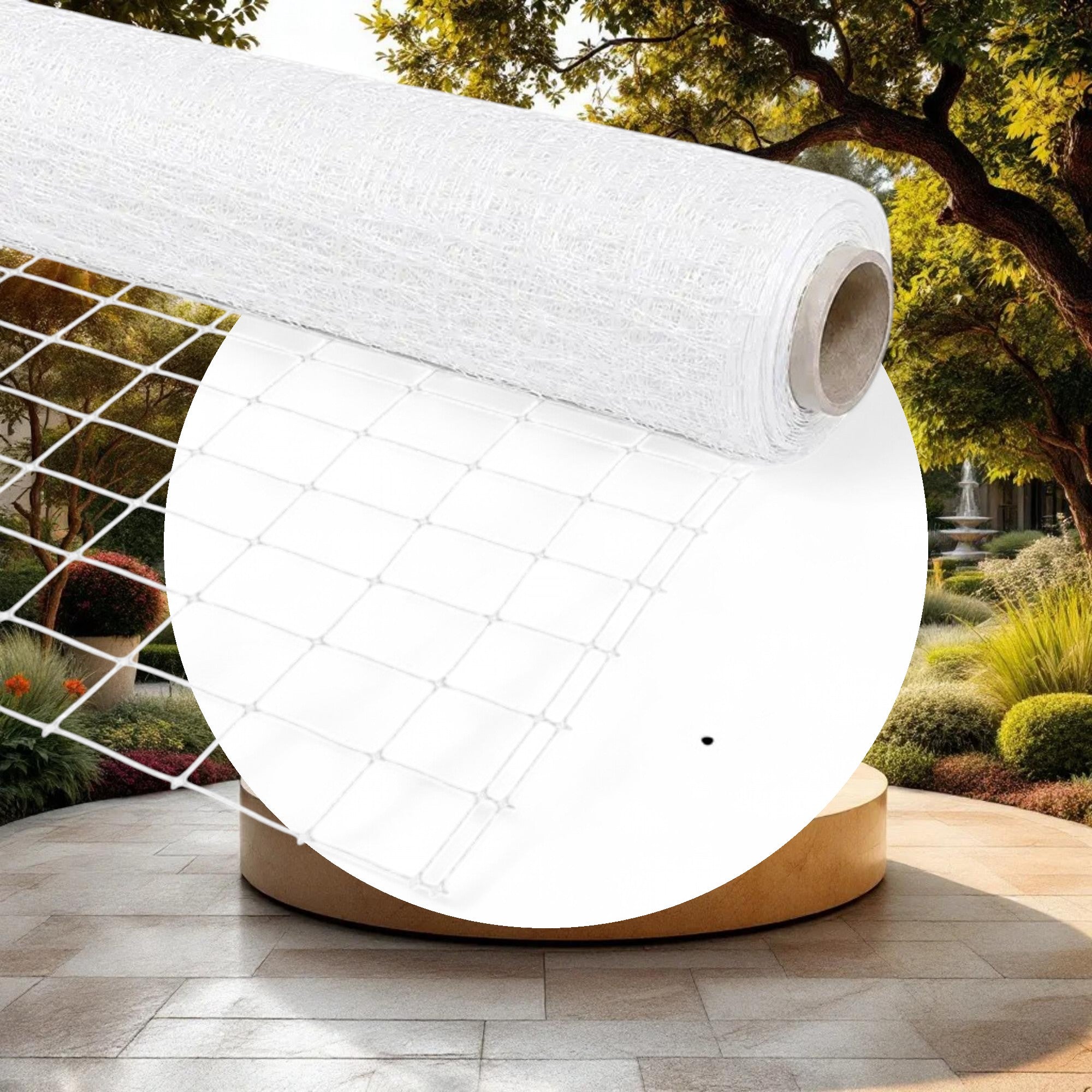 VineLine Durable Plastic Trellis Netting White Roll 6.5ft x 3300ft w/ 6in Squares - Image 2