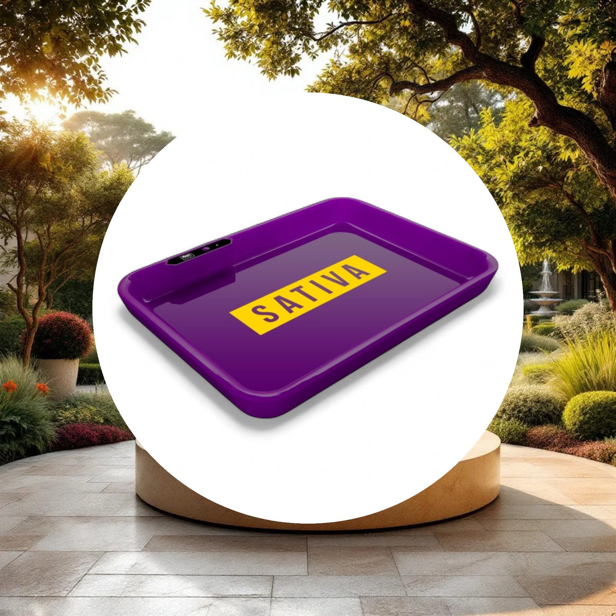 Dope Trays x Sativa -  purple background yellow logo - Image 2