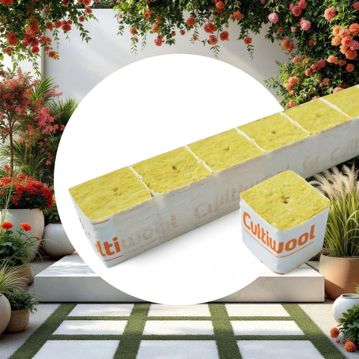 Cultiwool 1.5" x 1.5" x 1.5" Cubes w/o Shrinkwrap (Case of 2,250 Pieces) - Image 2