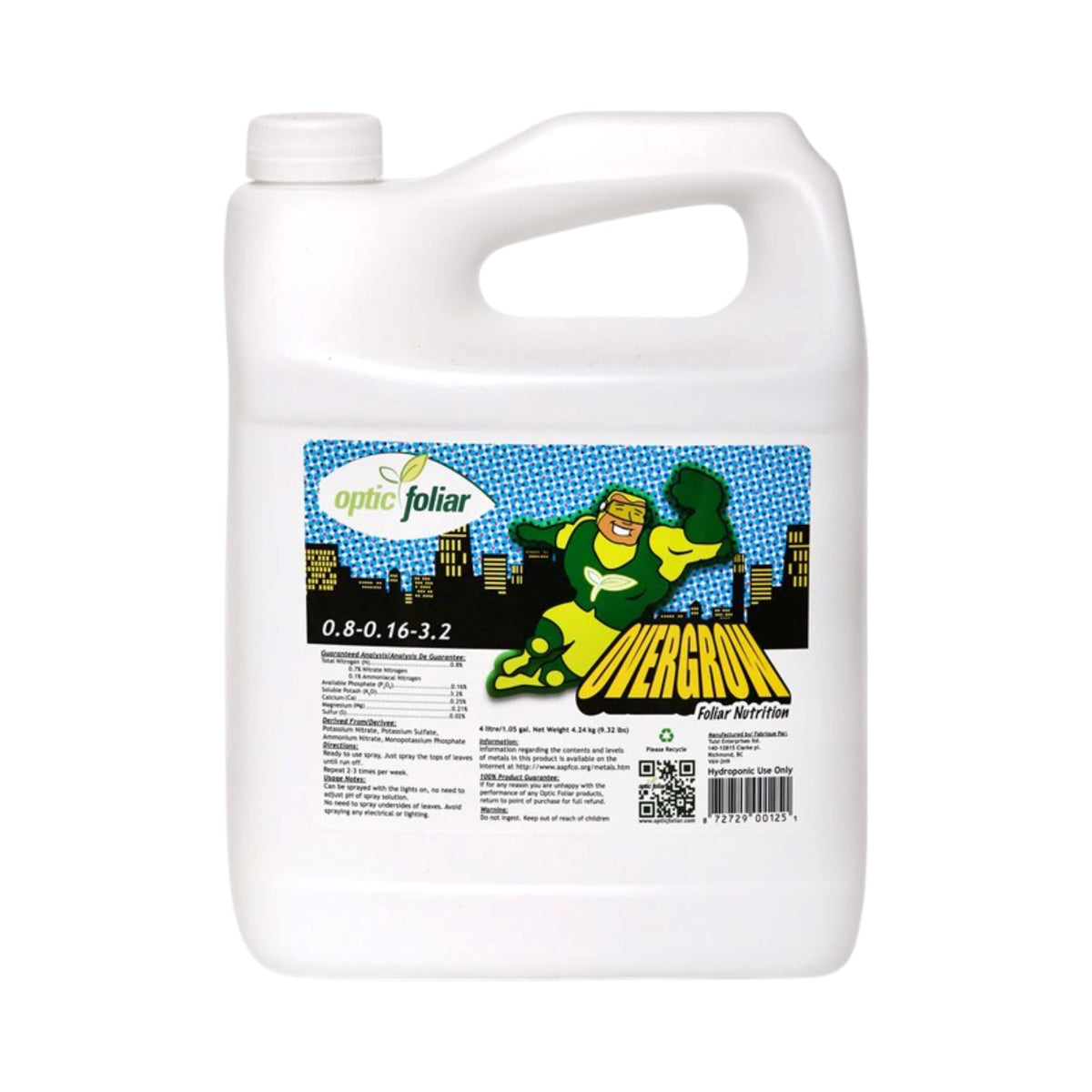 Optic Foliar OVERGROW Ready To Use 4L