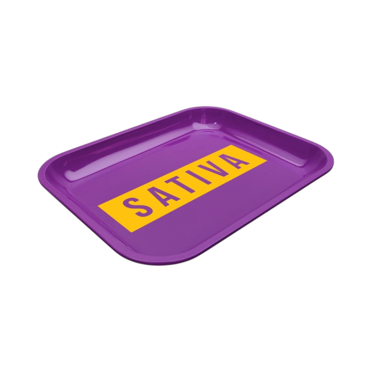 Large Dope Trays x Sativa -  purple background yellow logo